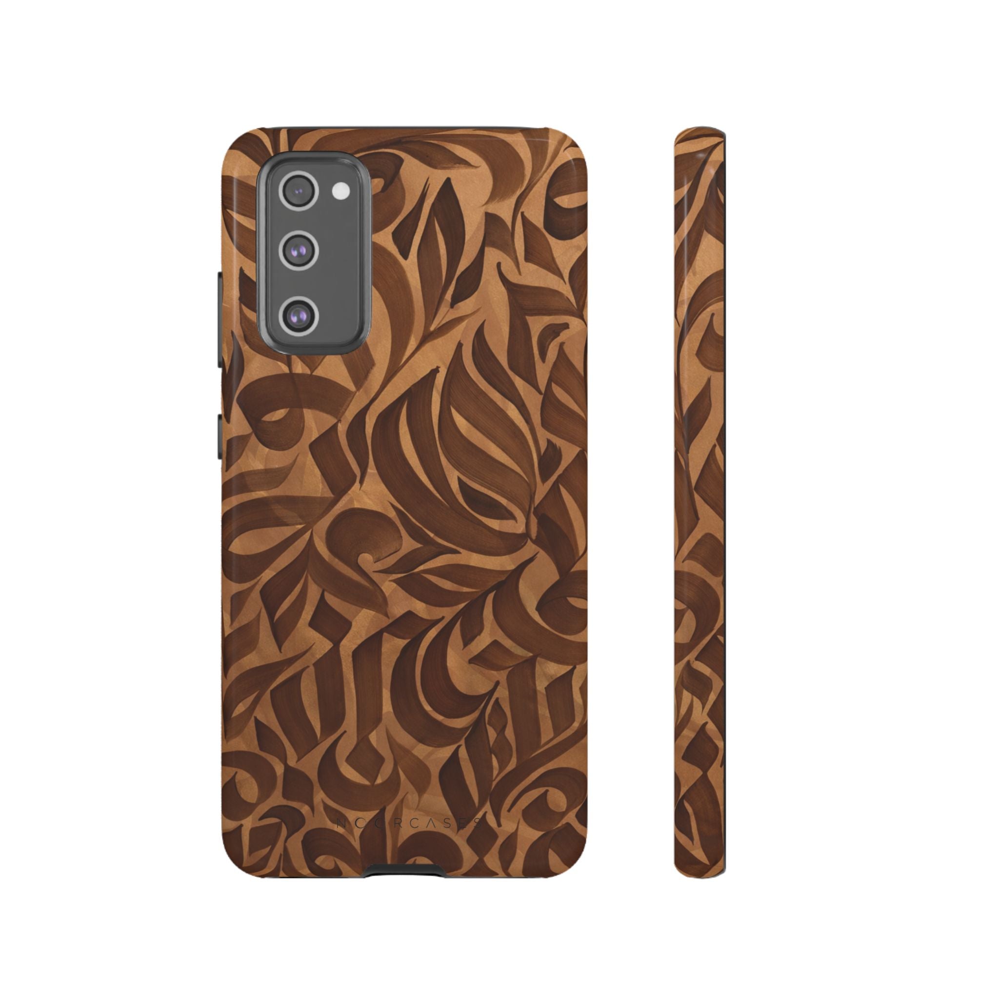 Floral Calligraphy Brown - Tough Case