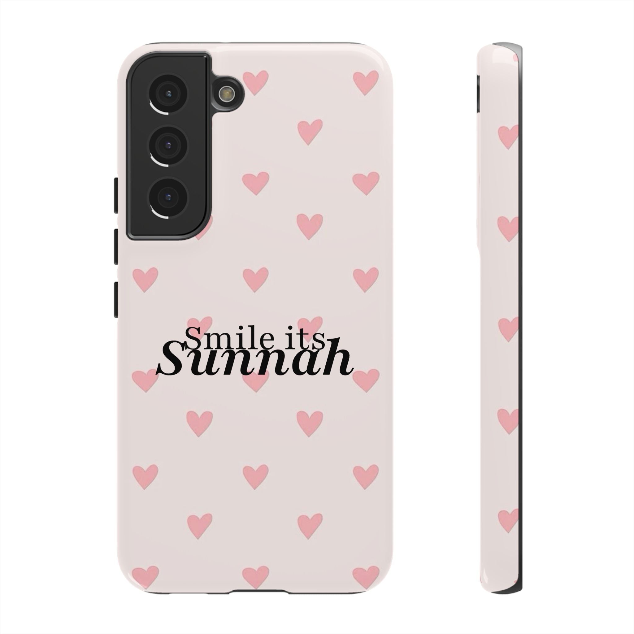 'Smile It's Sunnah'' Light Blue Heart Pattern - Tough Case