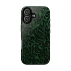 Floral Calligraphy Dark Green - Magnetic Case