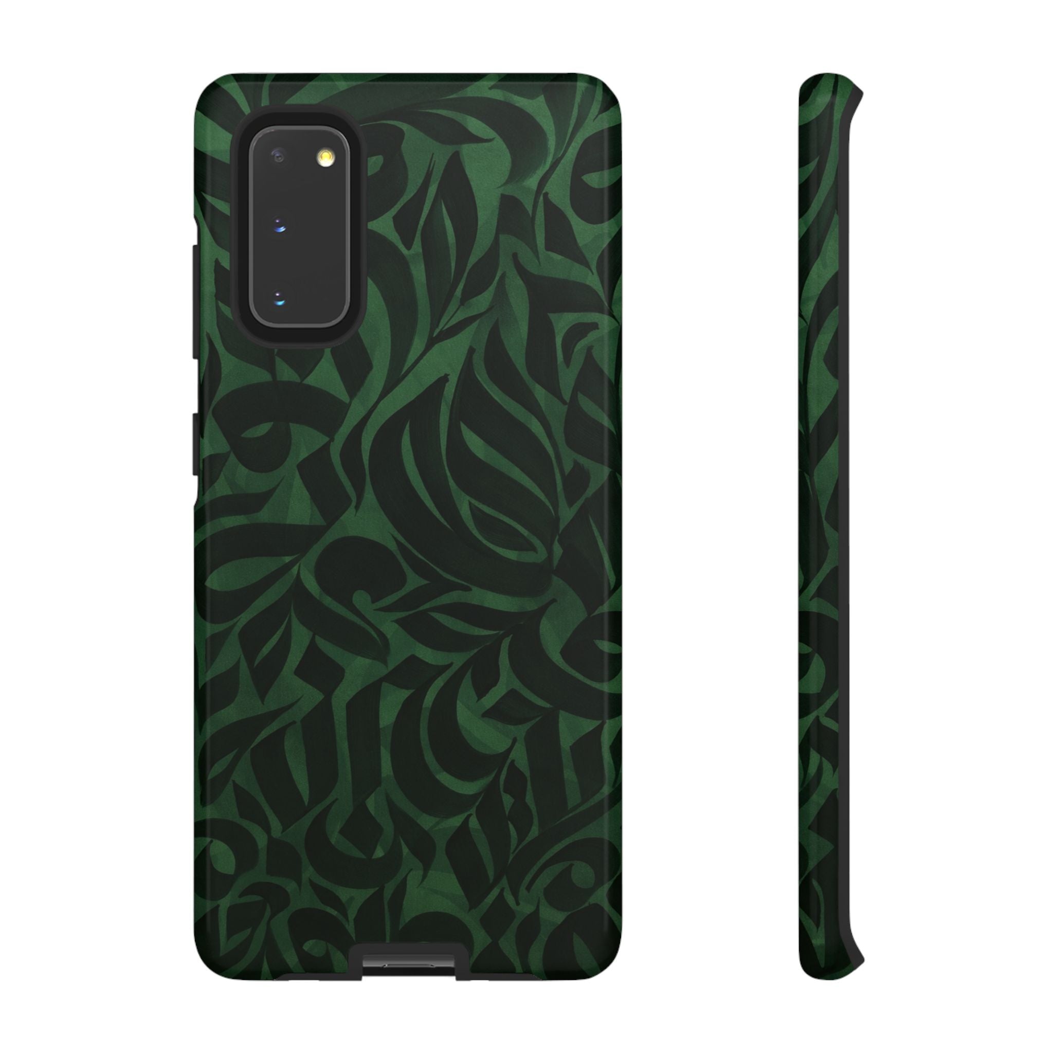Floral Calligraphy Dark Green - Tough Case