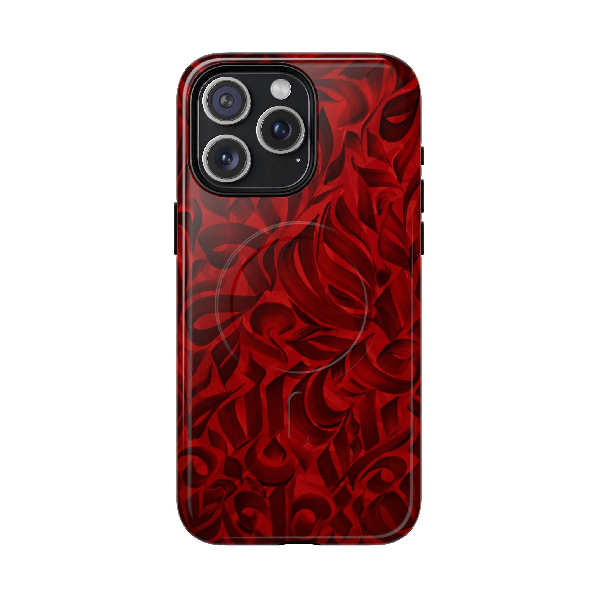 Floral Calligraphy Red Velvet - Magnetic  Case