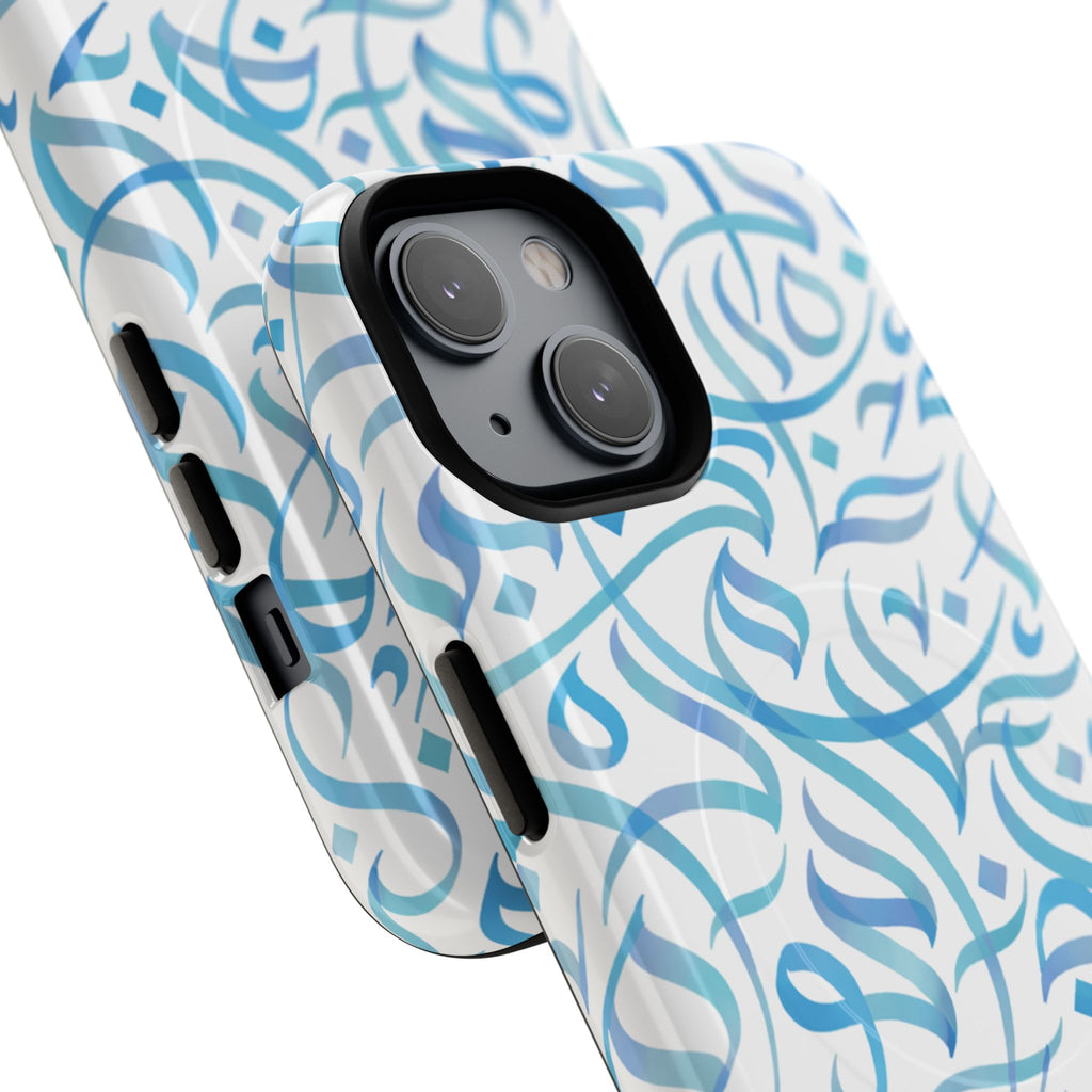 Flowing Calligraphy Blue - Magnetic Case