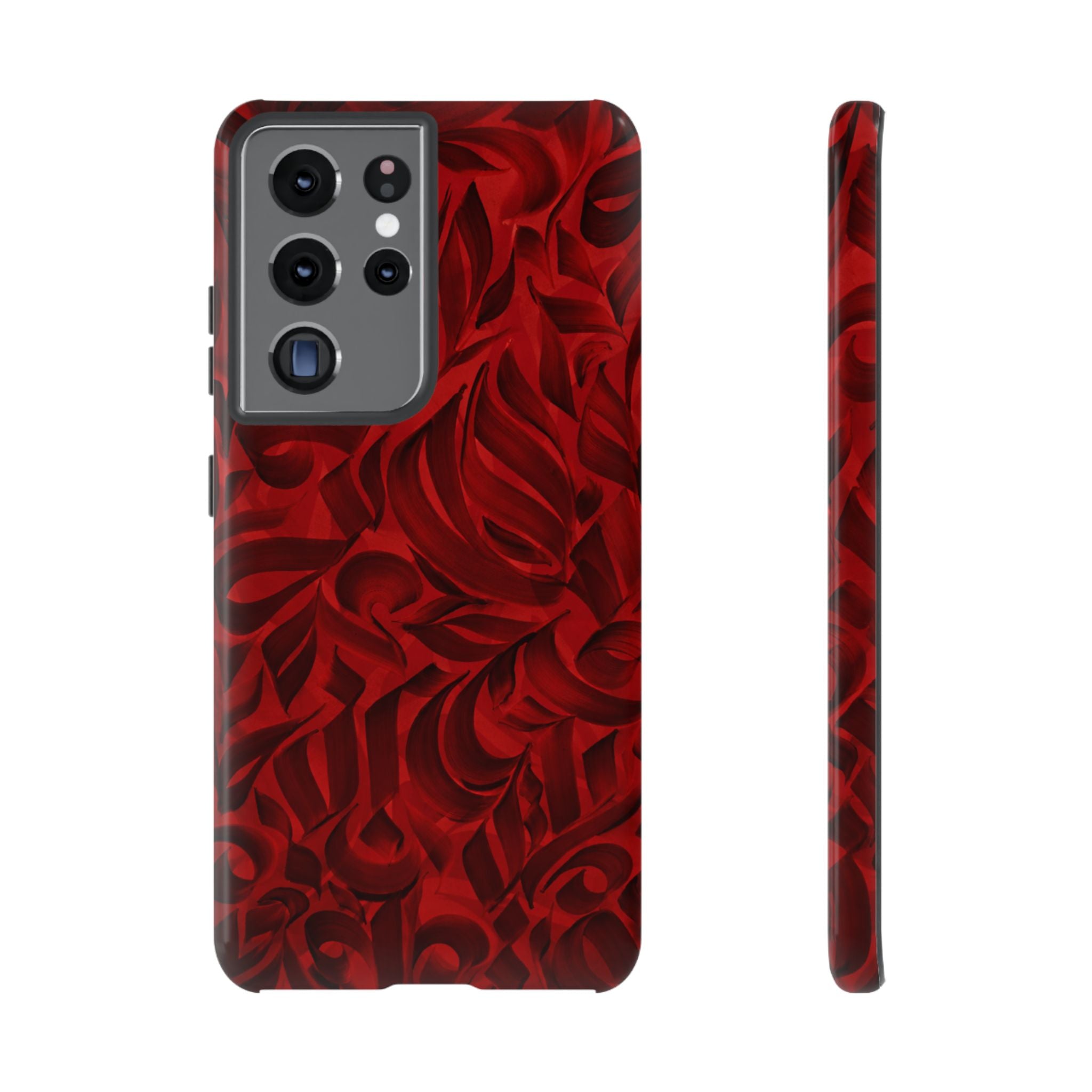 Floral Calligraphy Red Velvet - Tough Case