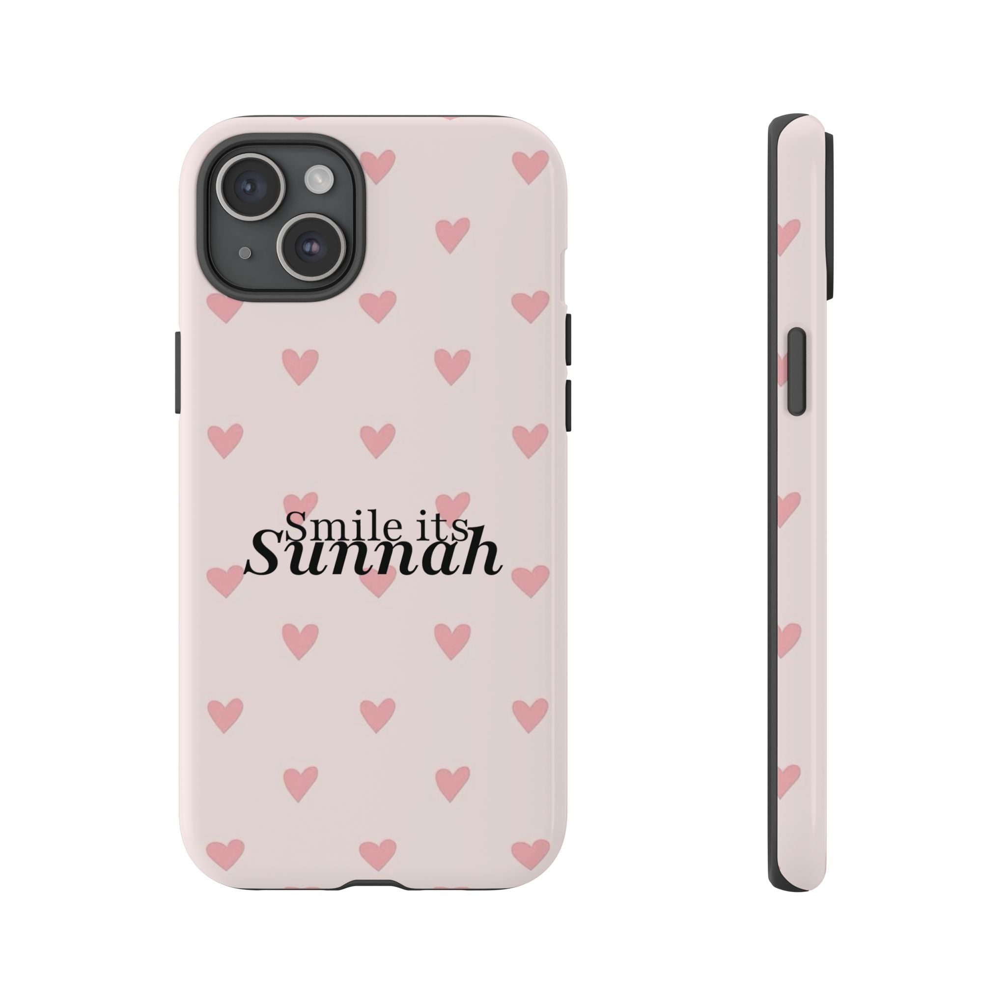 ''Smile It's Sunnah'' Pink Heart Pattern - Tough Case
