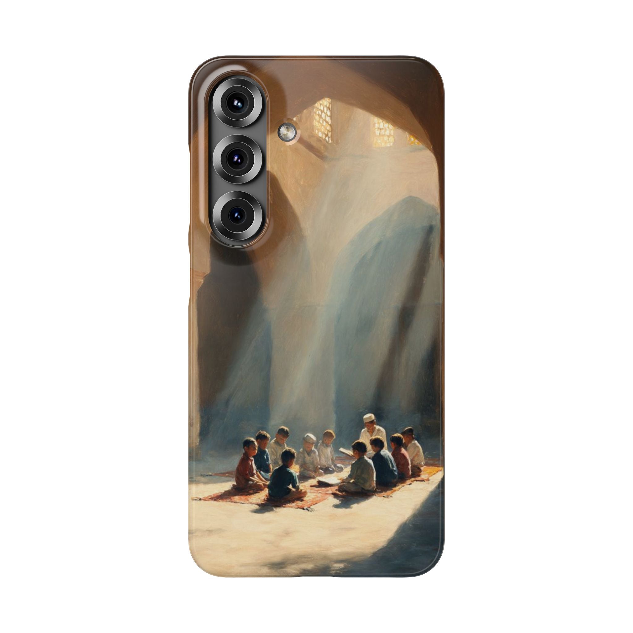 Sunlit Mosque Prayer Scene - Art Case