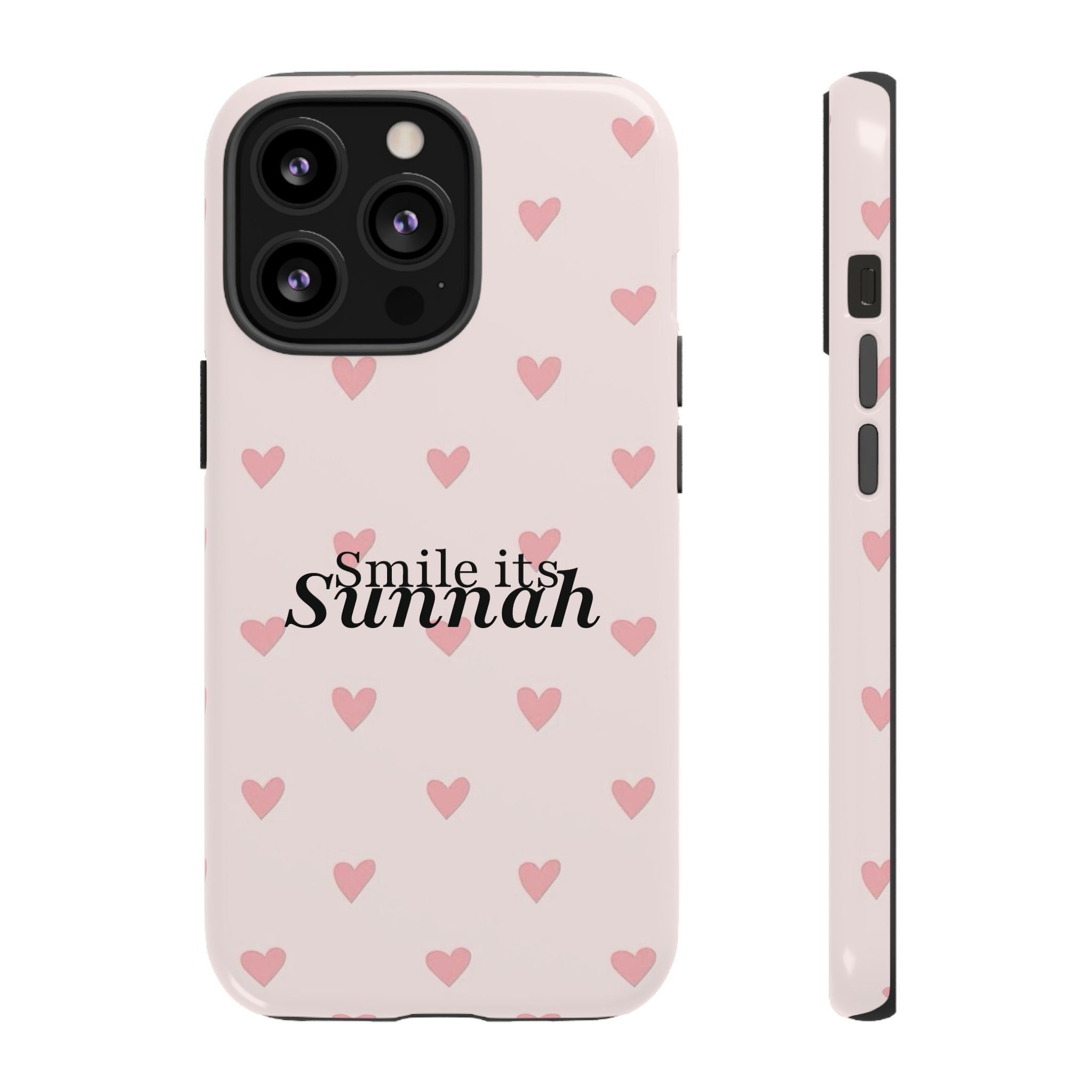 ''Smile It's Sunnah'' Pink Heart Pattern - Tough Case