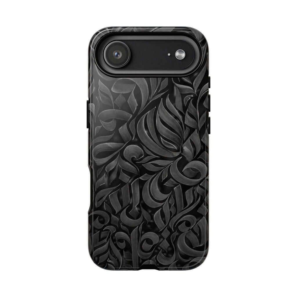 Floral Calligraphy Black - Tough Case