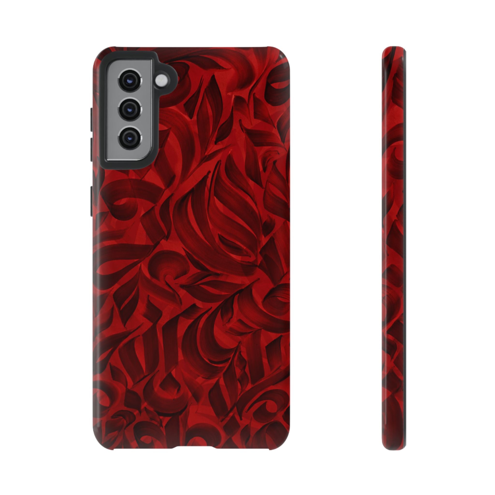 Floral Calligraphy Red Velvet - Tough Case