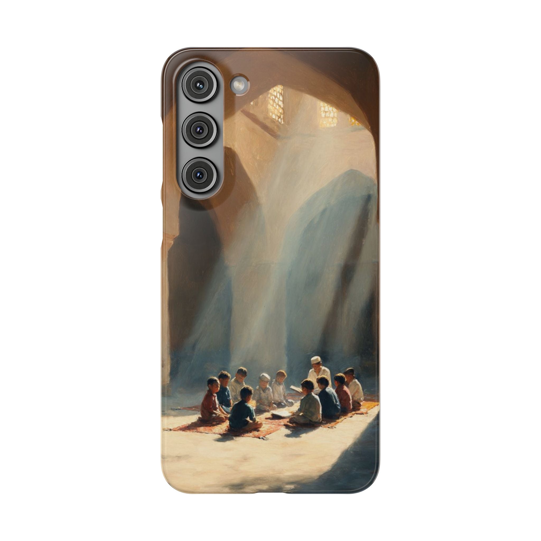 Sunlit Mosque Prayer Scene - Art Case