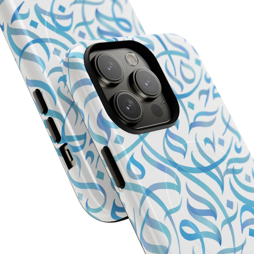 Flowing Calligraphy Blue - Magnetic Case