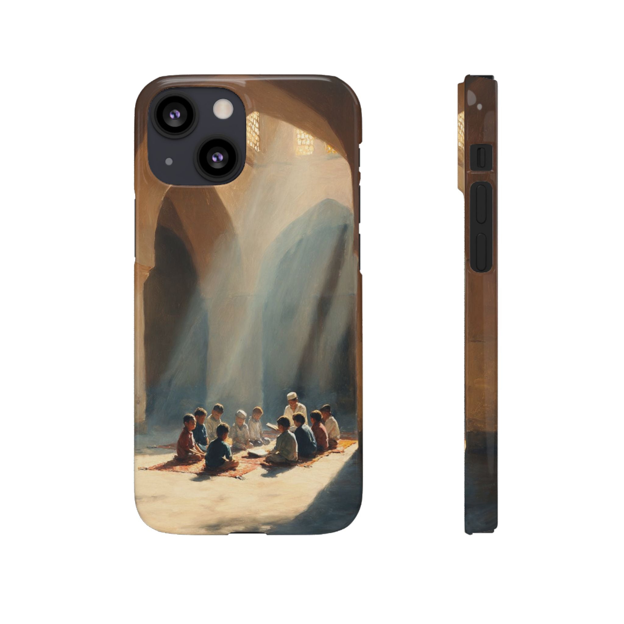 Sunlit Mosque Prayer Scene - Art Case