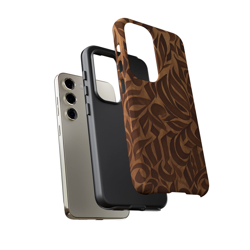 Floral Calligraphy Brown - Tough Case