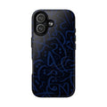 Wooden Calligraphy Navy Blue - Magnetic Case