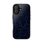 Wooden Calligraphy Navy Blue - Magnetic Case