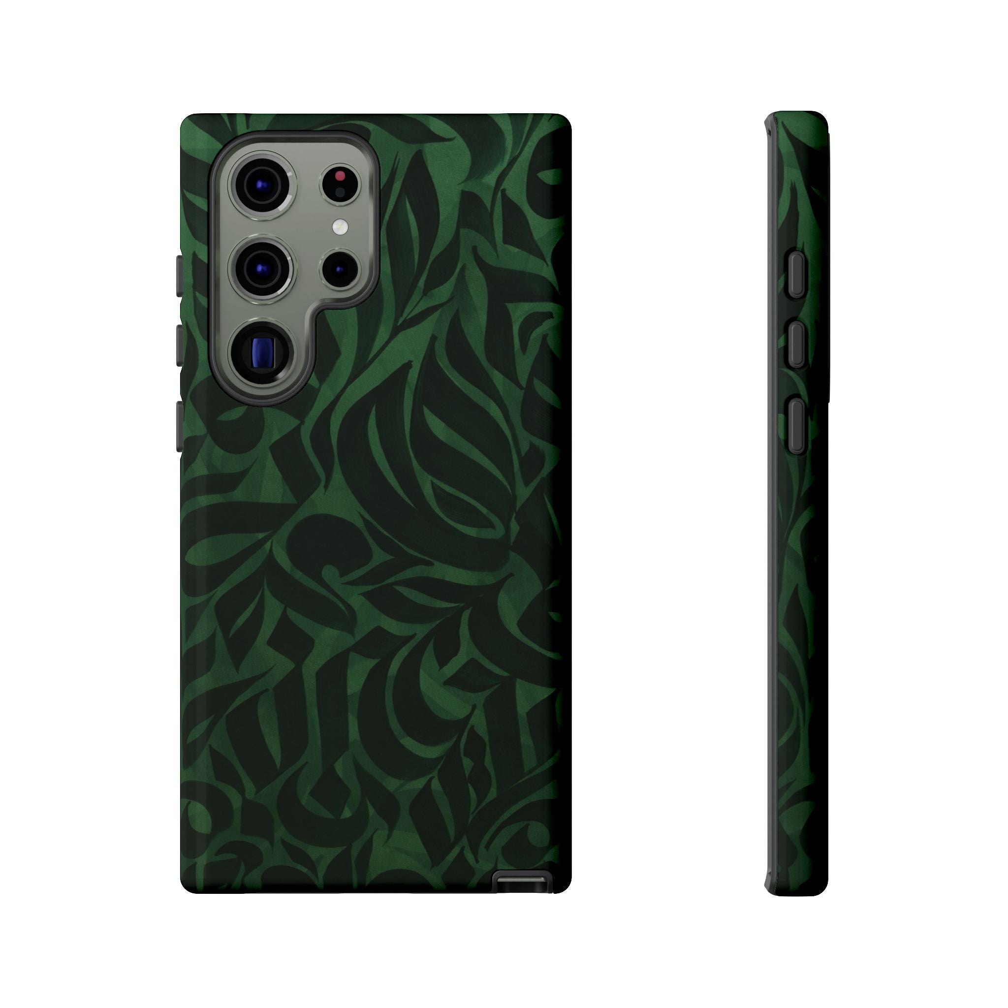 Floral Calligraphy Dark Green - Tough Case
