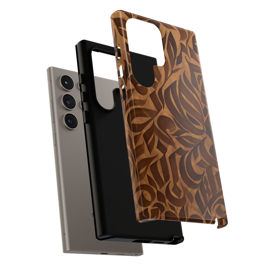 Floral Calligraphy Brown - Tough Case