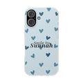 Smile It's Sunnah Phone Case — Light Blue Heart Pattern Muslim Inspirational iPhone Case