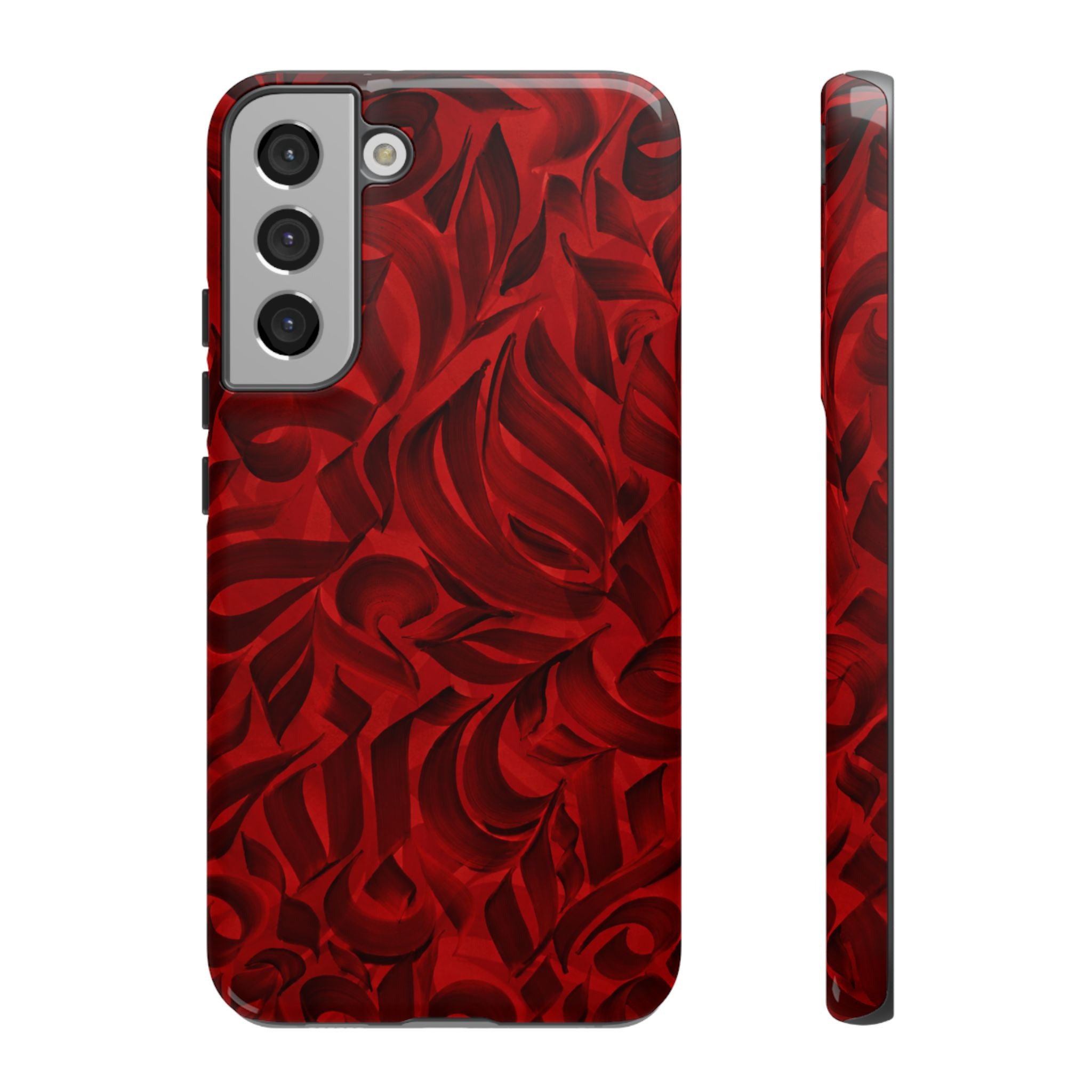 Floral Calligraphy Red Velvet - Tough Case