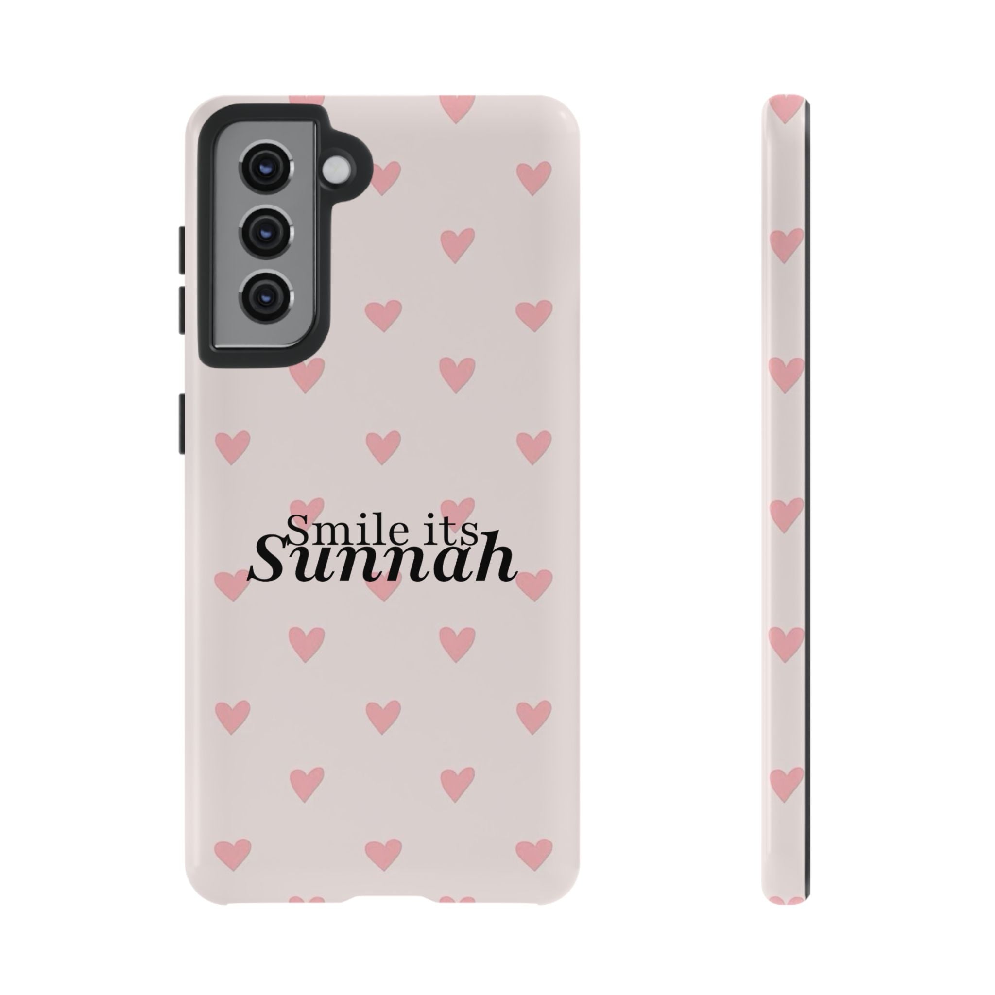 'Smile It's Sunnah'' Light Blue Heart Pattern - Tough Case