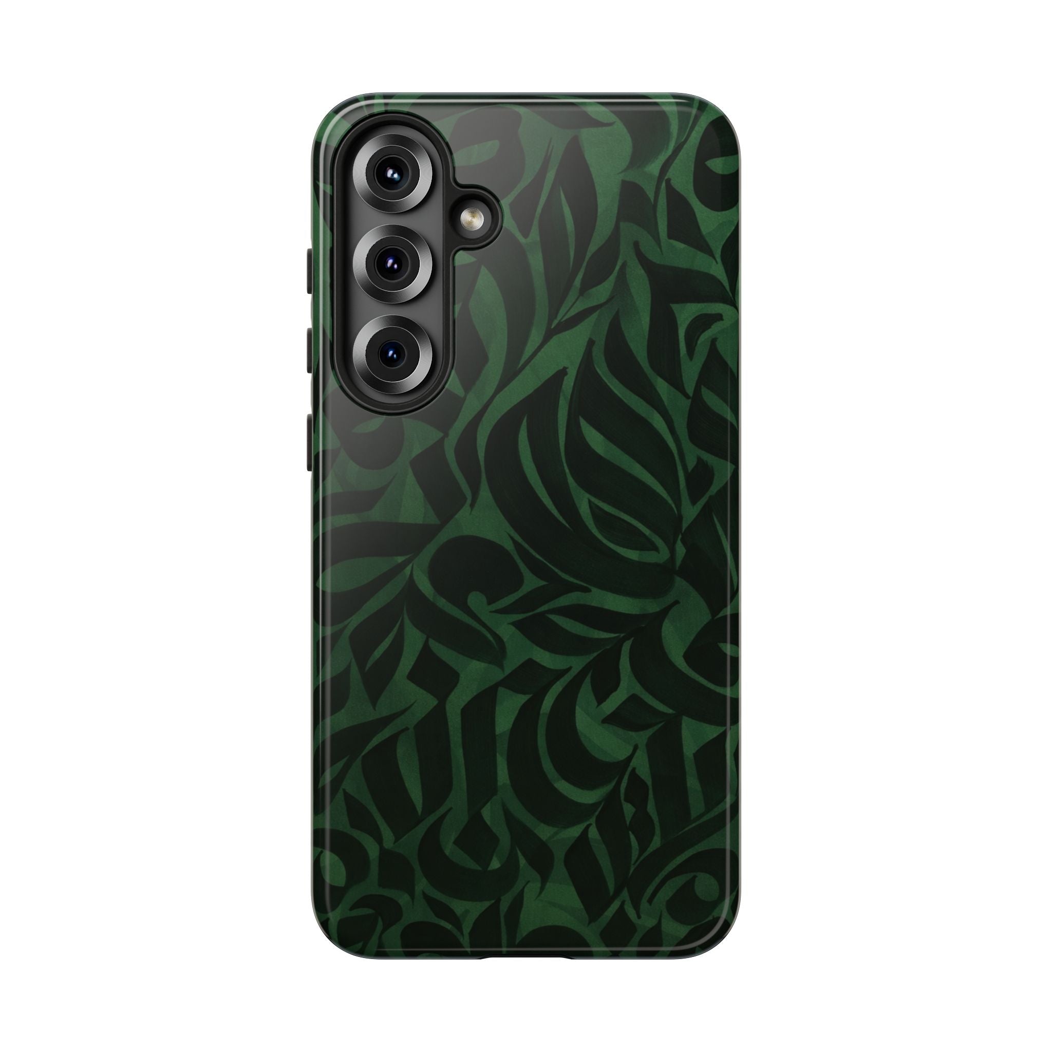 Floral Calligraphy Dark Green - Tough Case