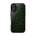 Wooden Calligraphy Dark Green - Magnetic Case