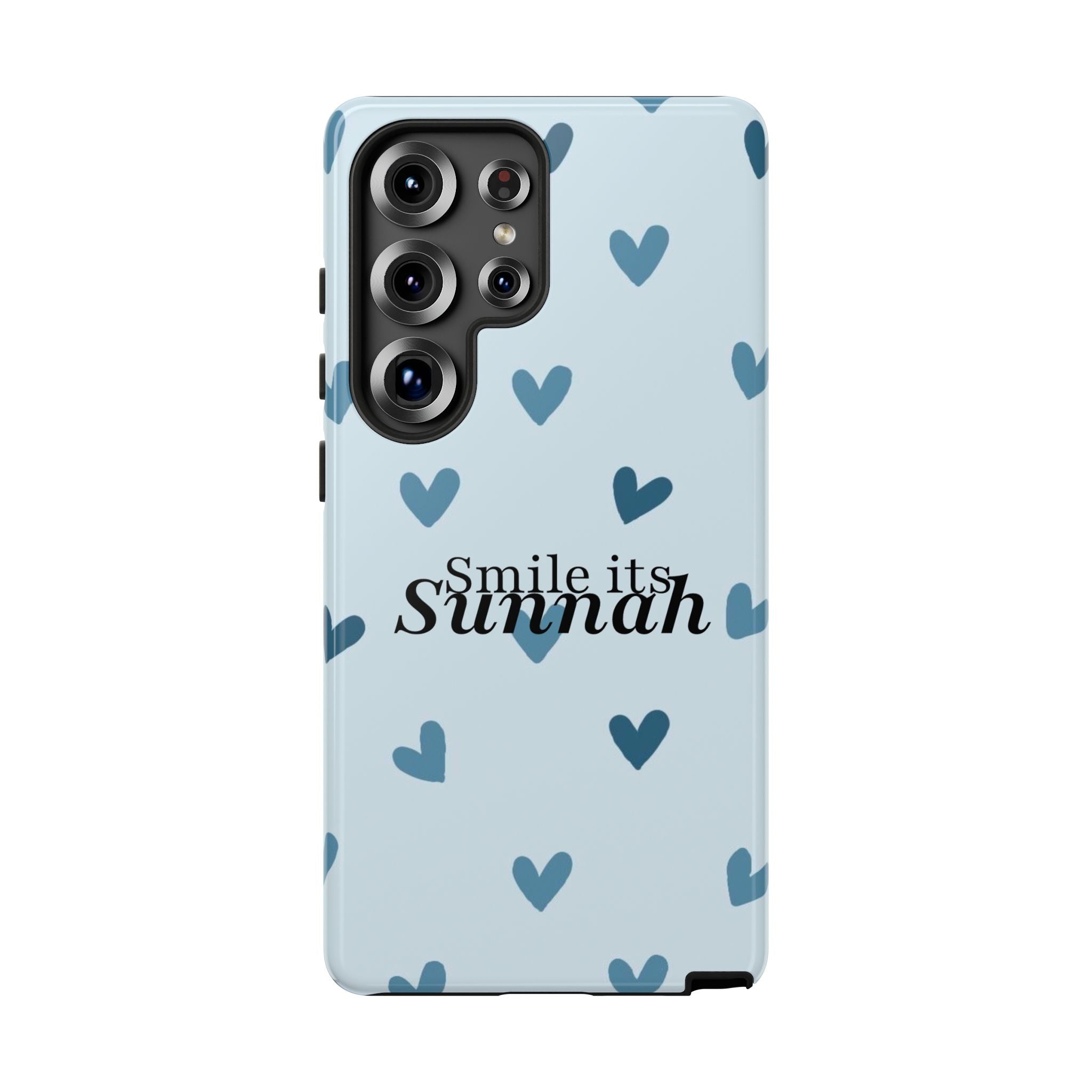 'Smile It's Sunnah'' Light Blue Heart Pattern - Tough case