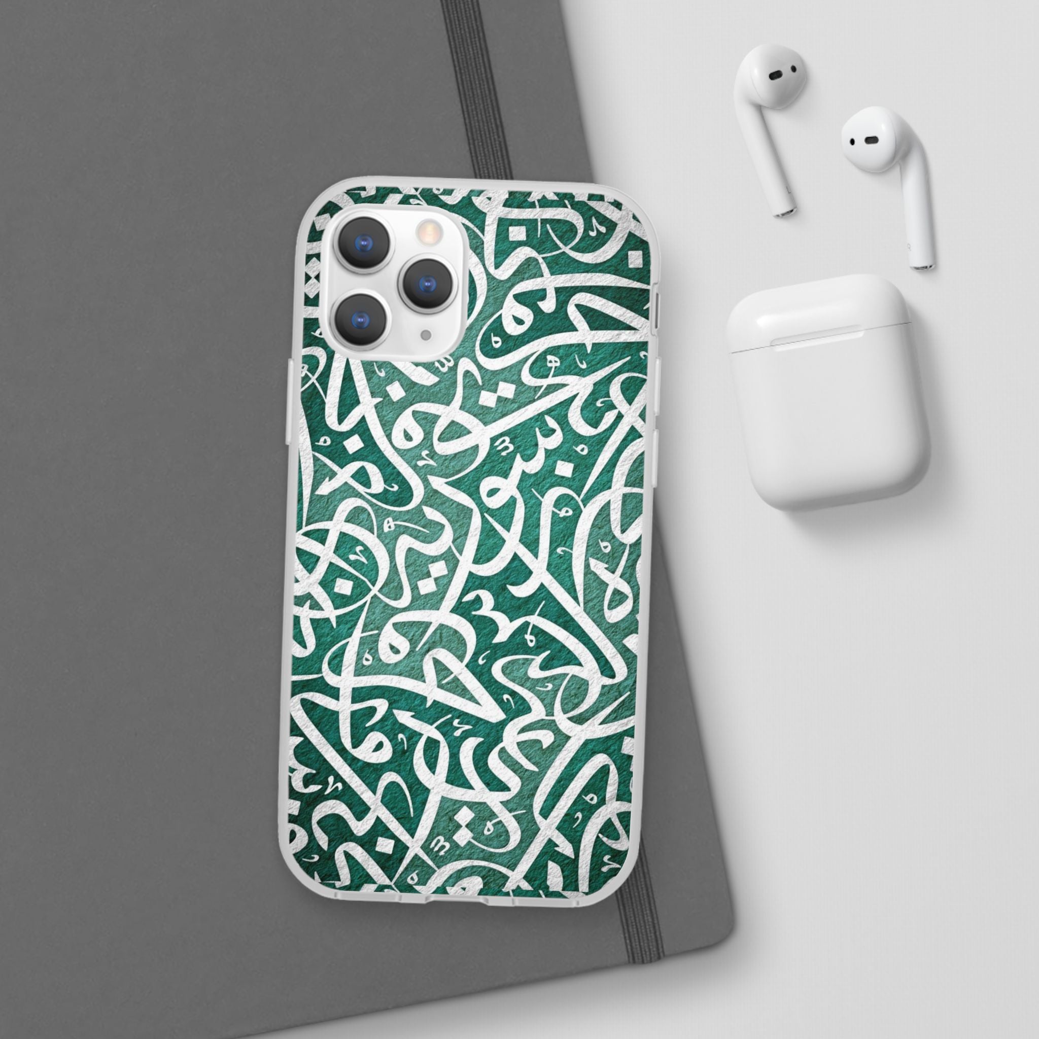 Arabic Calligraphy Phone Case — Teal Script Flexi Case