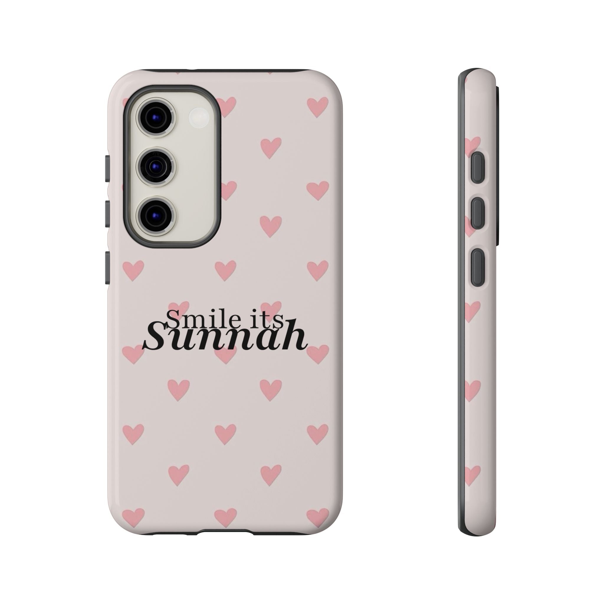'Smile It's Sunnah'' Light Blue Heart Pattern - Tough Case