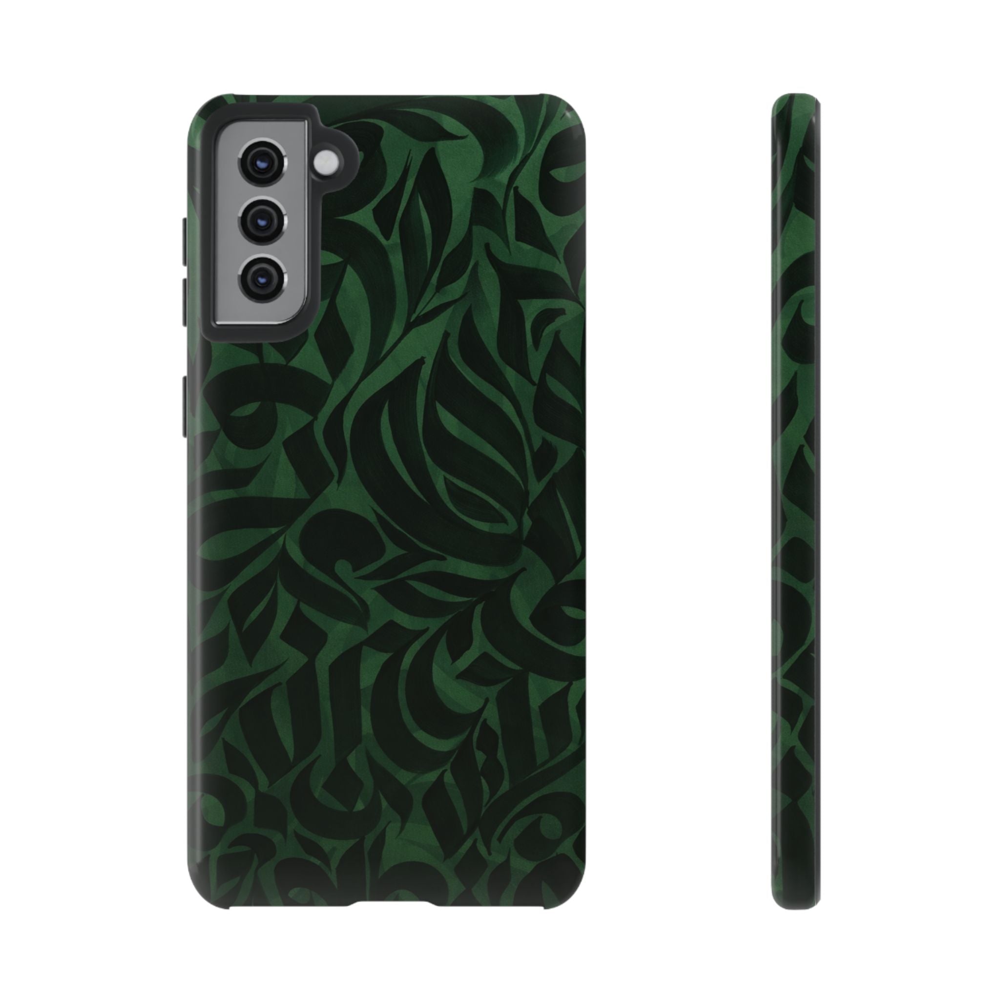 Floral Calligraphy Dark Green - Tough Case