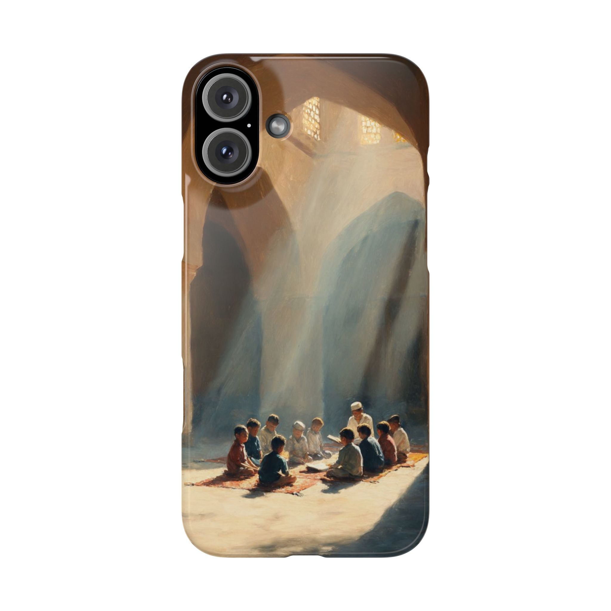 Sunlit Mosque Prayer Scene - Art Case