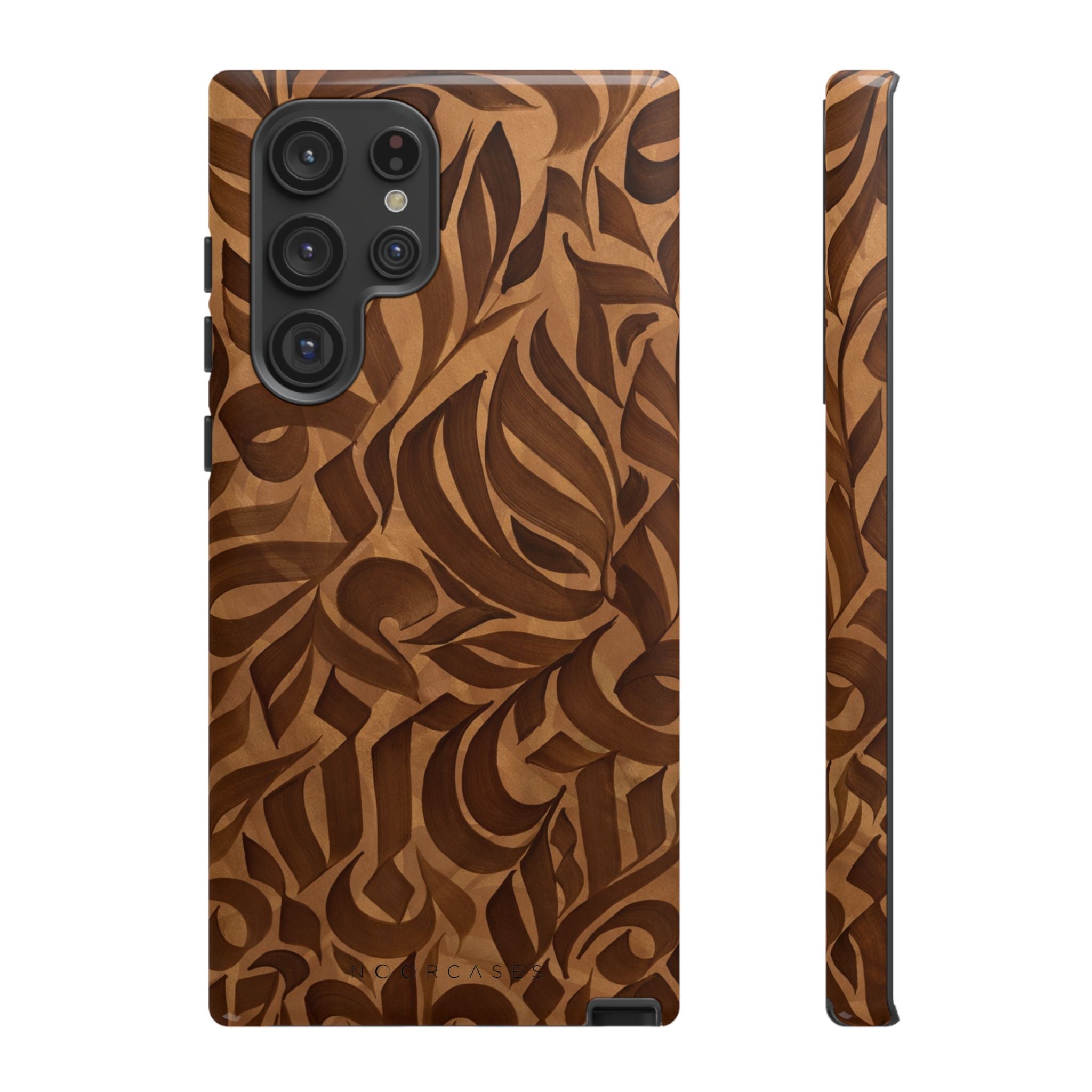 Floral Calligraphy Brown - Tough Case