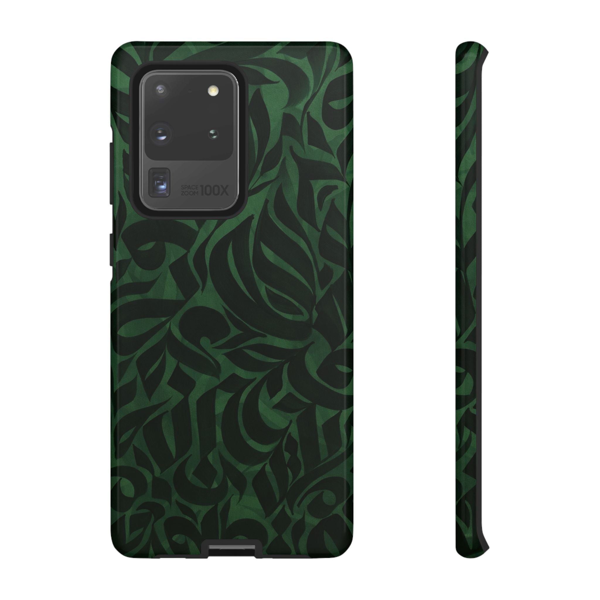 Floral Calligraphy Dark Green - Tough Case