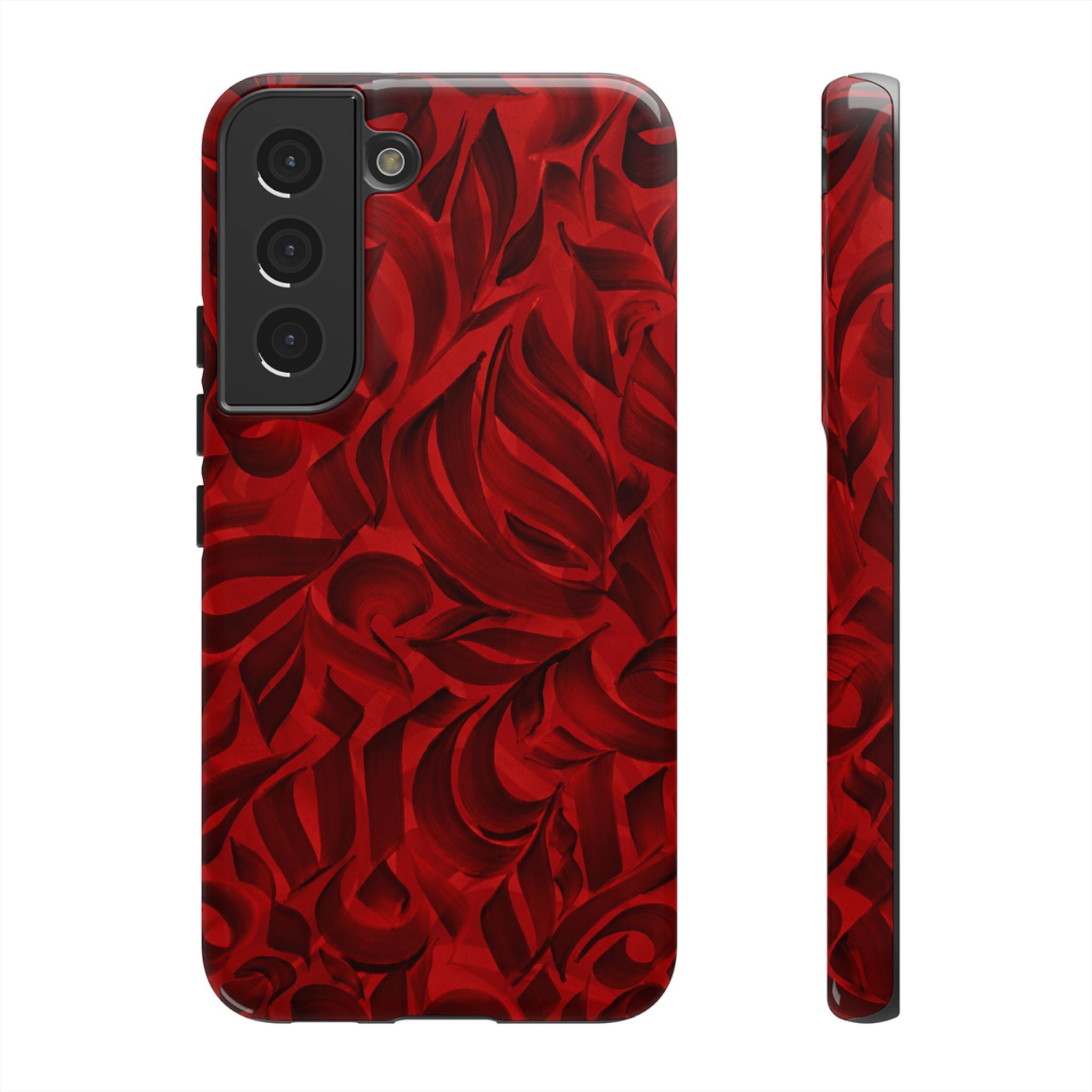 Floral Calligraphy Red Velvet - Tough Case