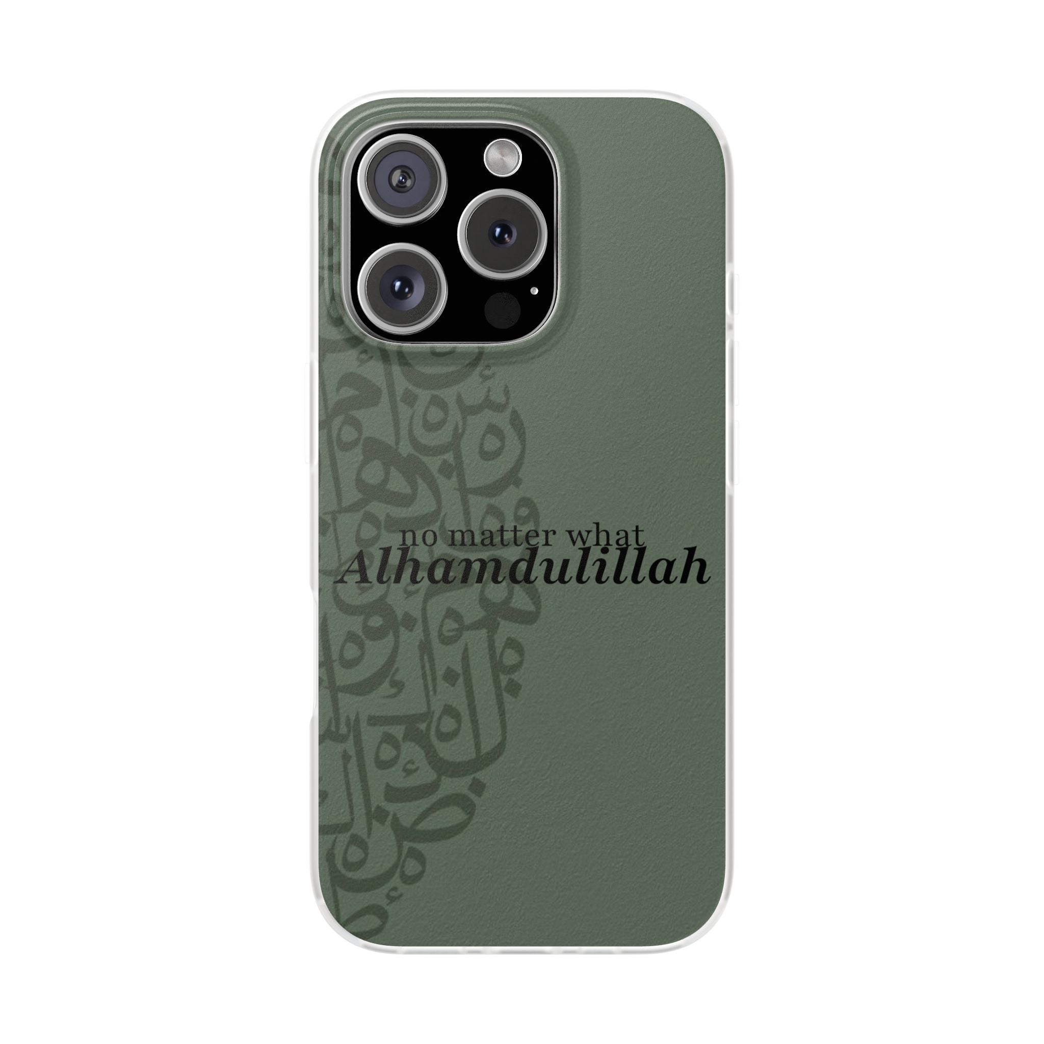 ''Alhamdulillah'' Olive Green Flexi Case