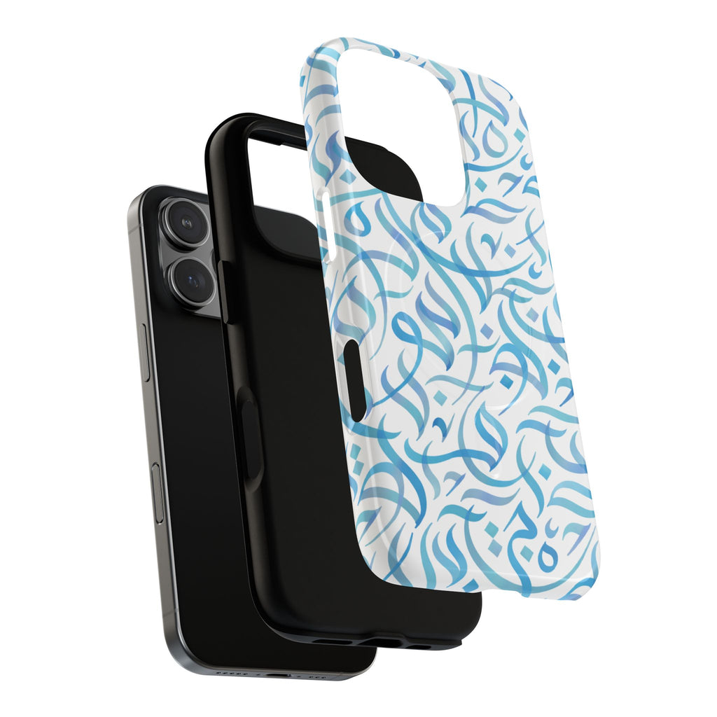 Flowing Calligraphy Blue - Magnetic Case