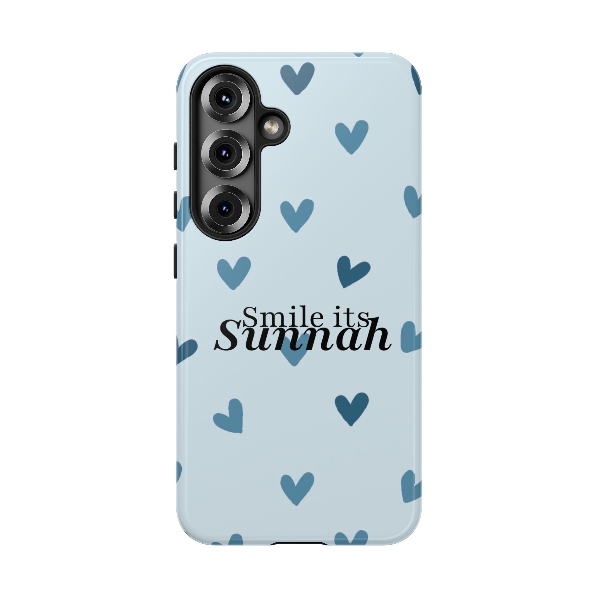 'Smile It's Sunnah'' Light Blue Heart Pattern - Tough case