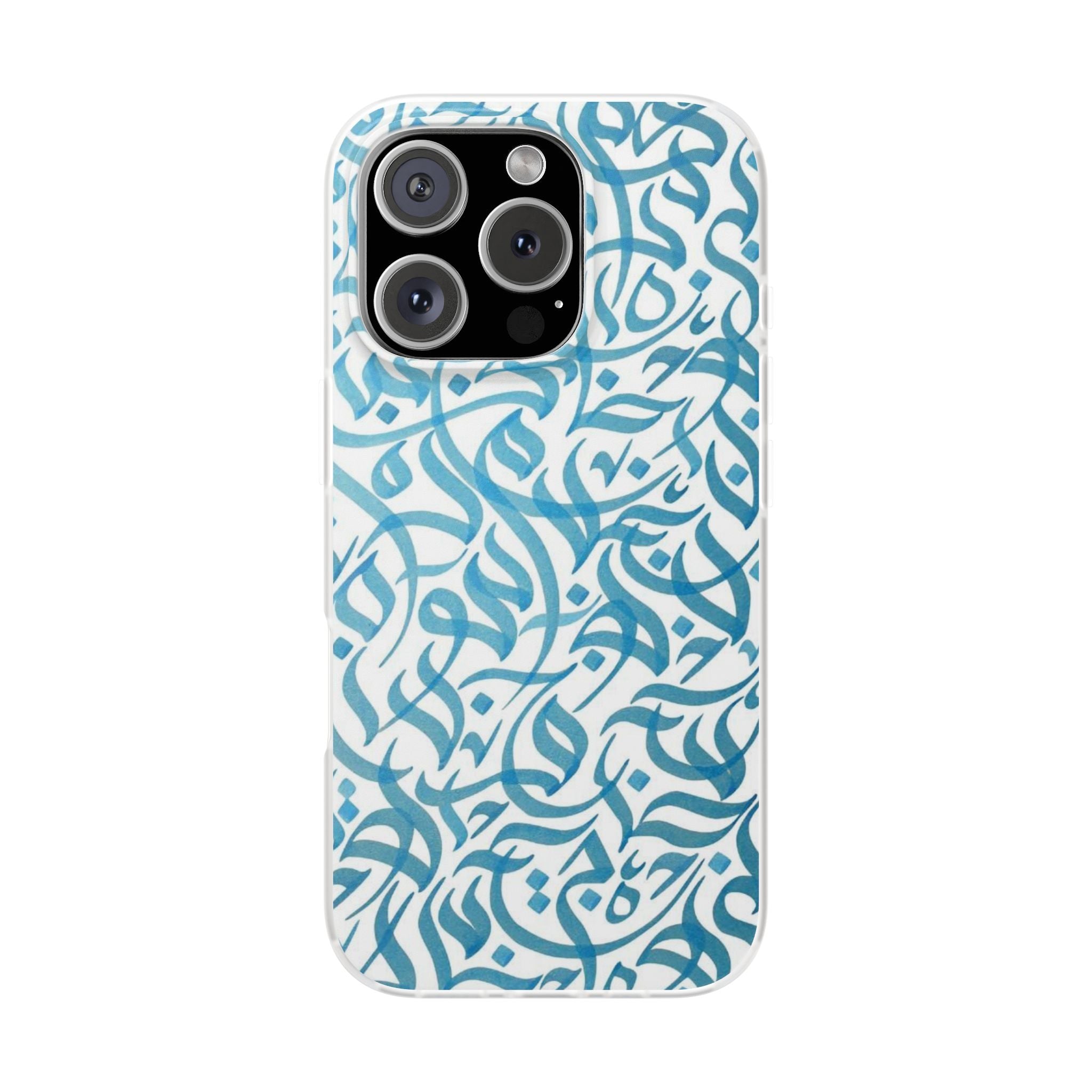Blue Calligraphy Pattern Flexi Case