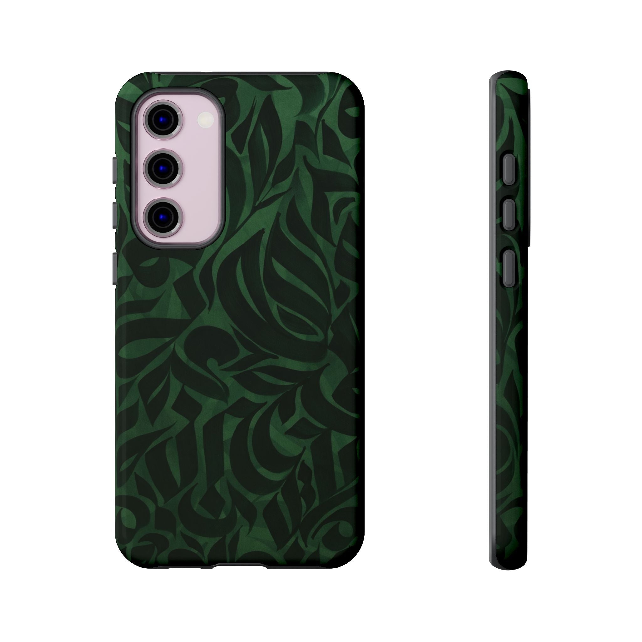 Floral Calligraphy Dark Green - Tough Case