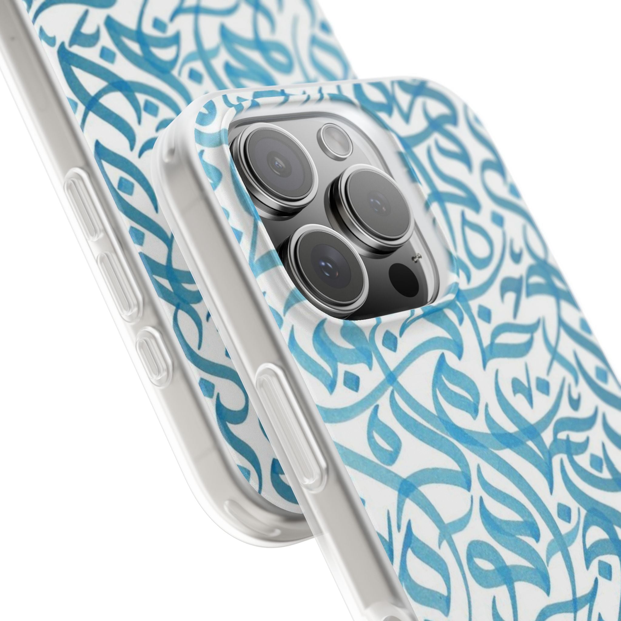 Blue Calligraphy Pattern Flexi Case