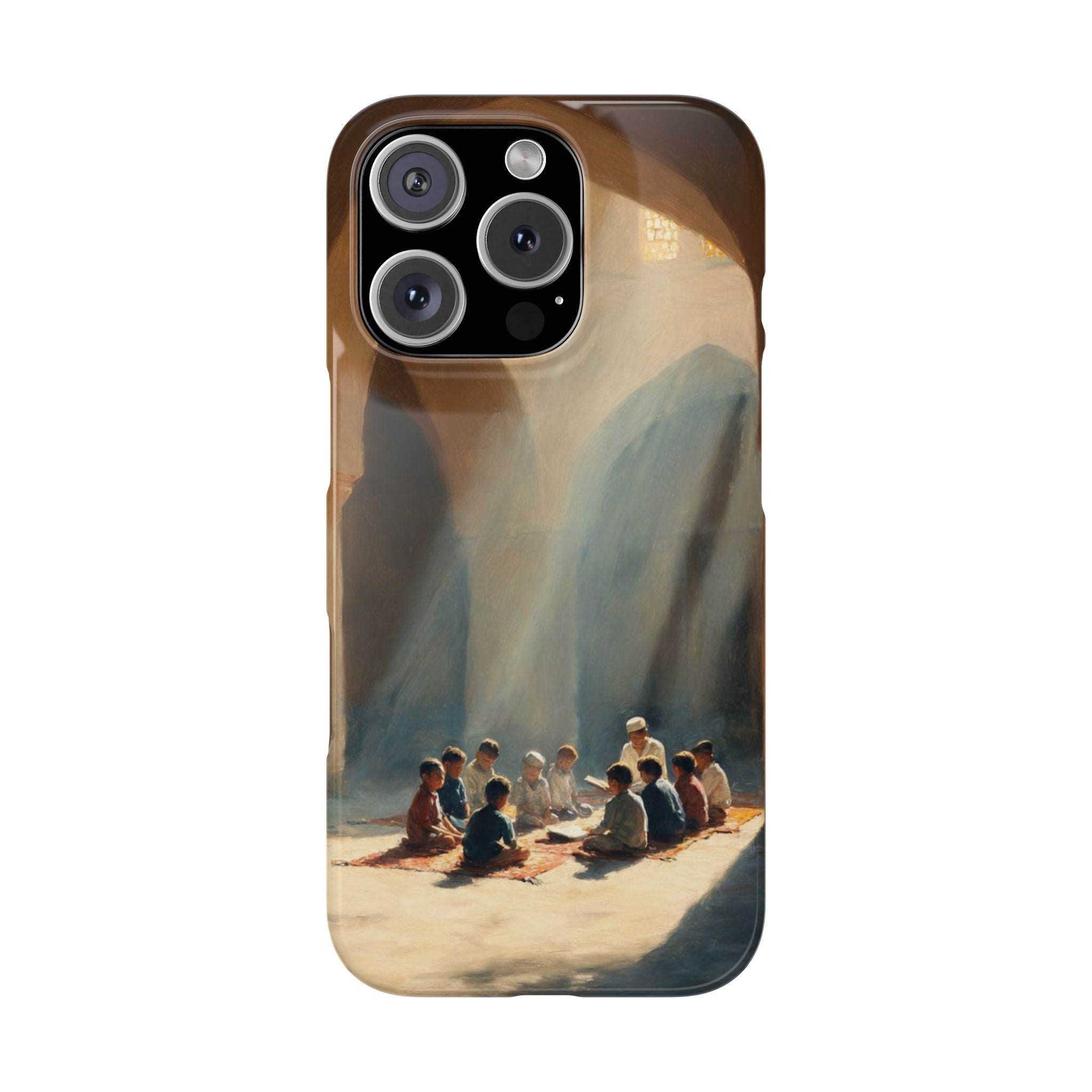 Sunlit Mosque Prayer Scene - Art Case