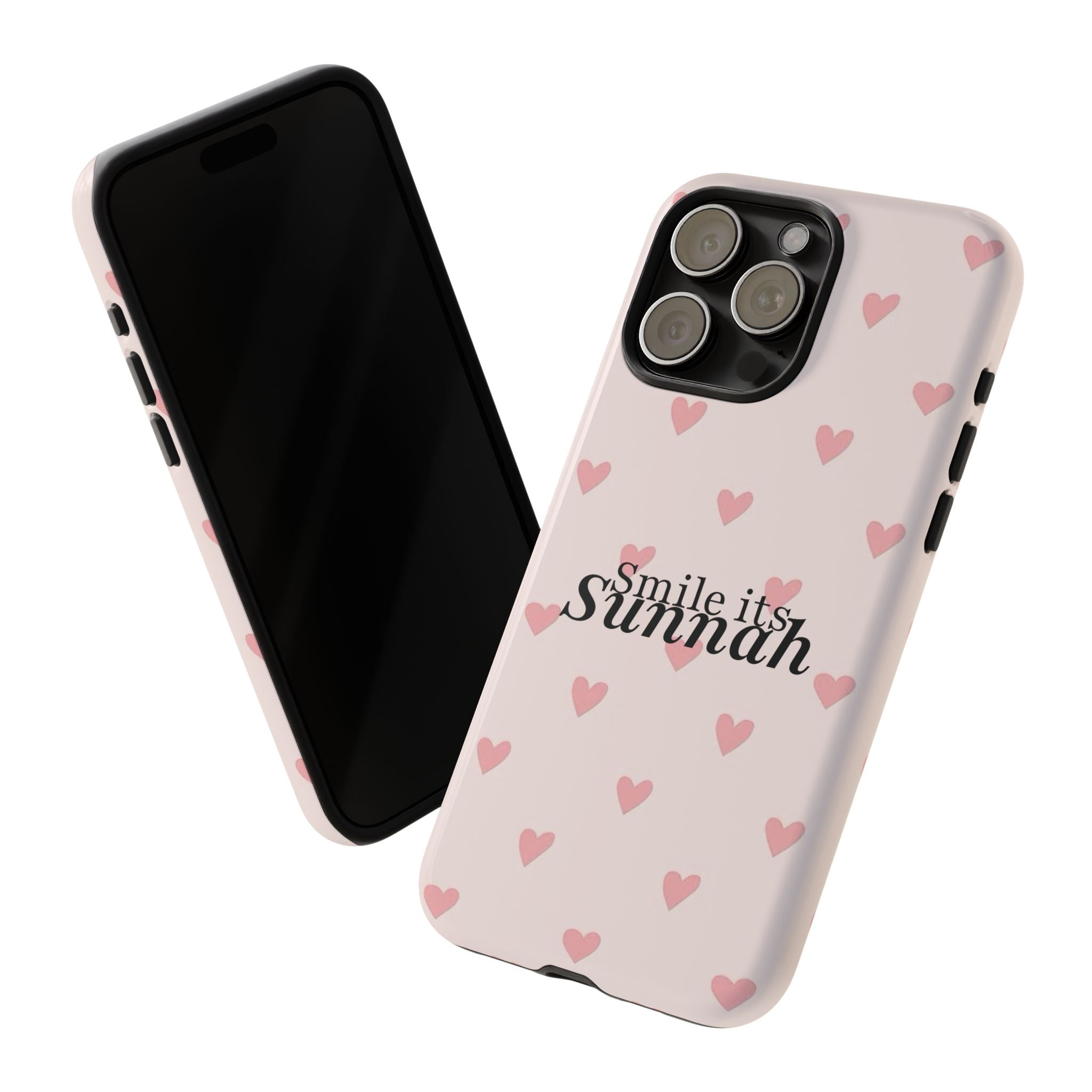 ''Smile It's Sunnah'' Pink Heart Pattern - Tough Case