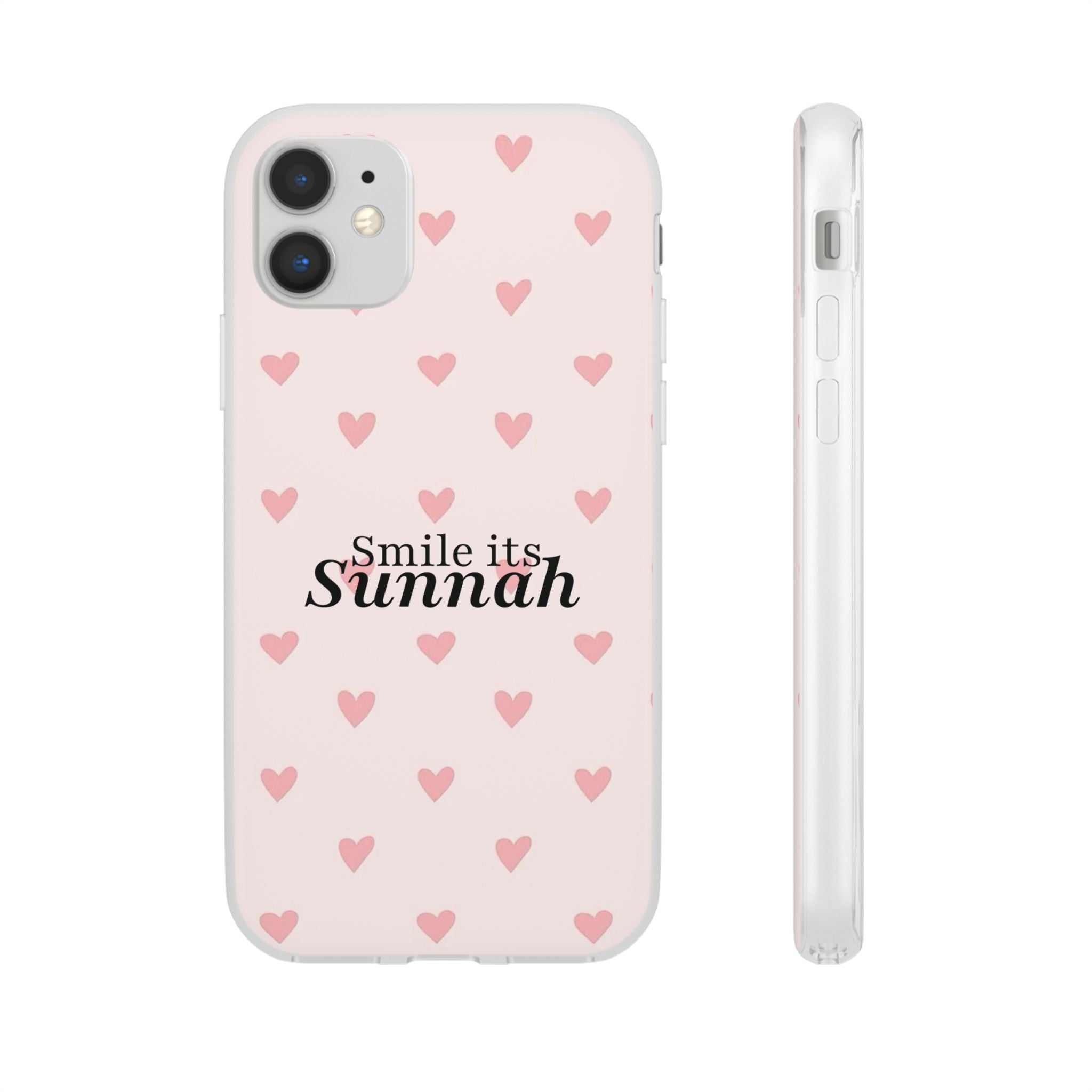 ''Smile It's Sunnah'' Pink Heart Pattern - Flexi Case