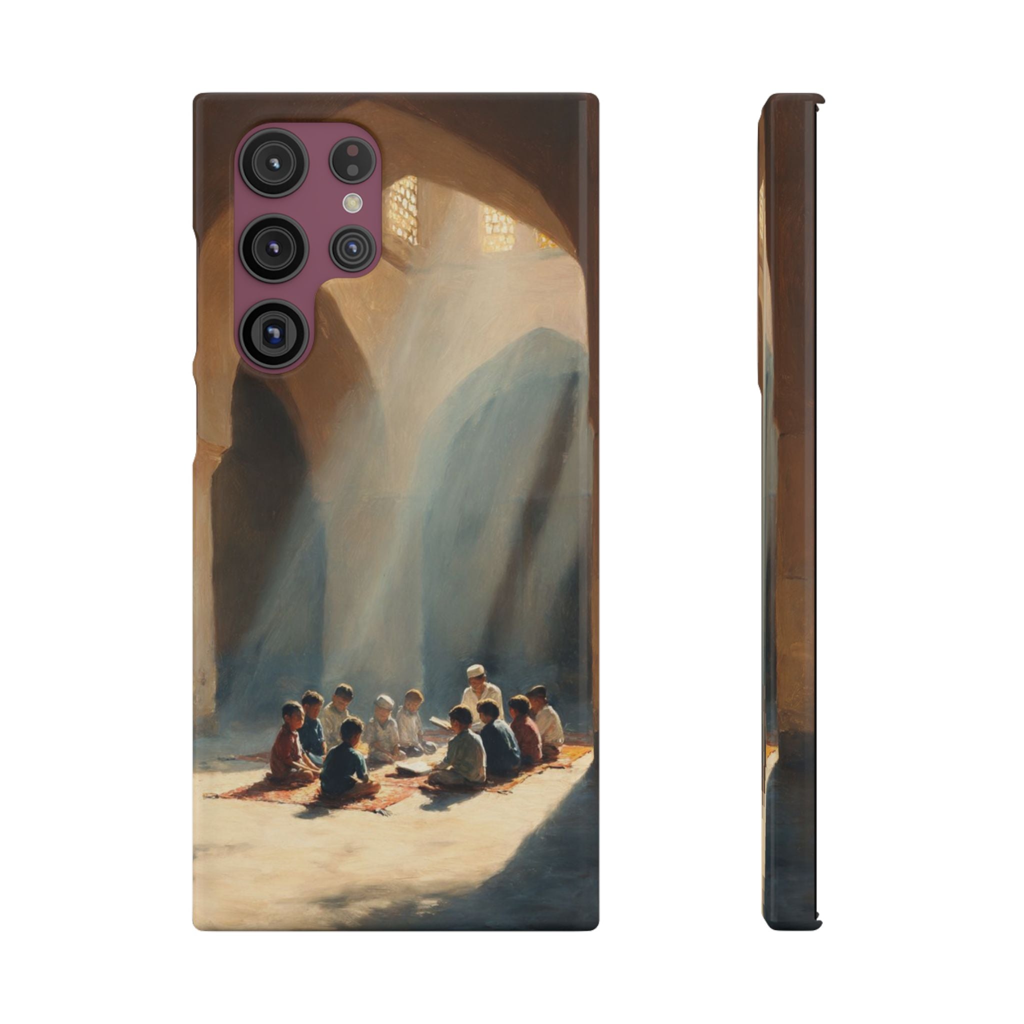 Sunlit Mosque Prayer Scene - Art Case
