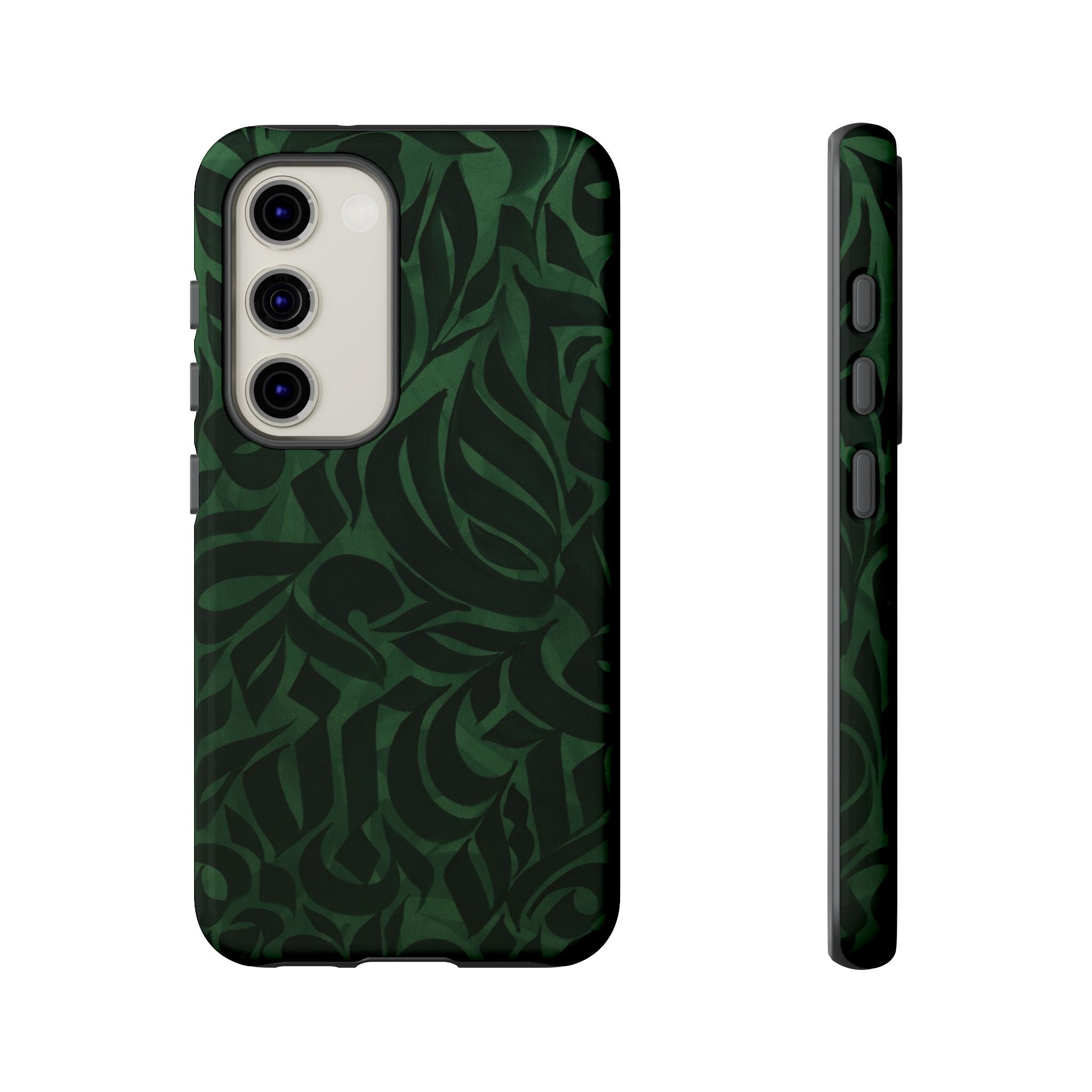 Floral Calligraphy Dark Green - Tough Case