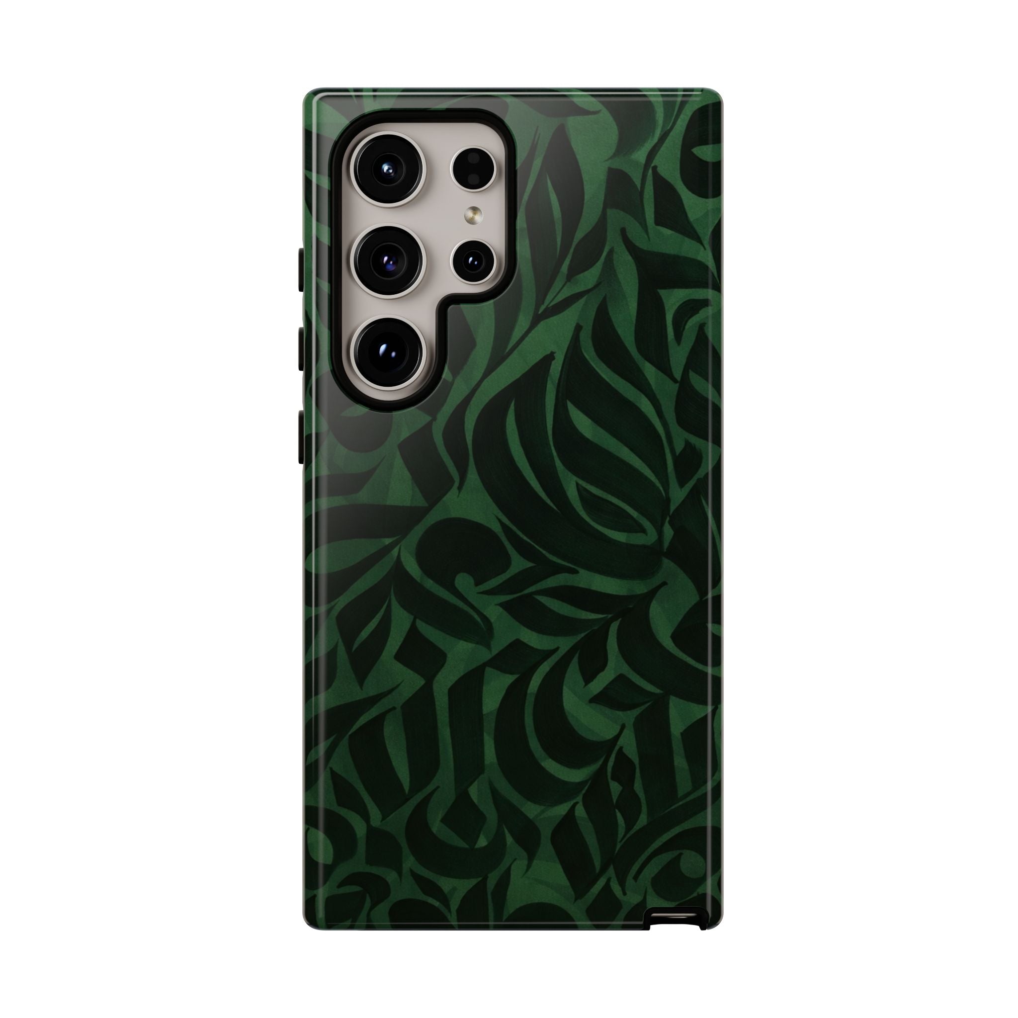 Floral Calligraphy Dark Green - Tough Case