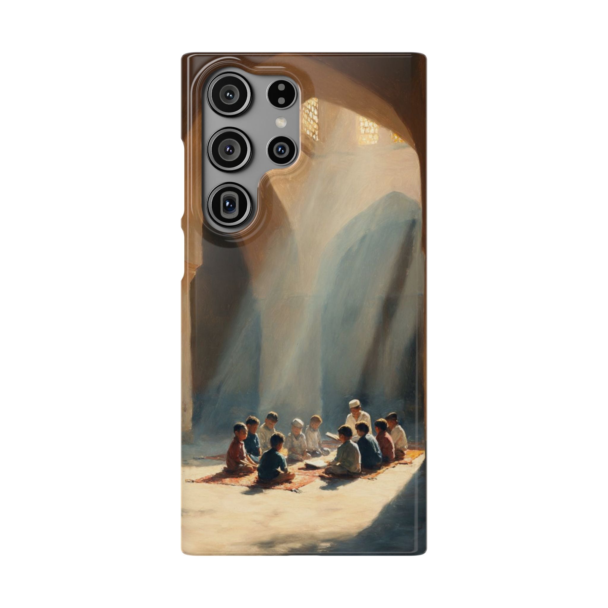 Sunlit Mosque Prayer Scene - Art Case