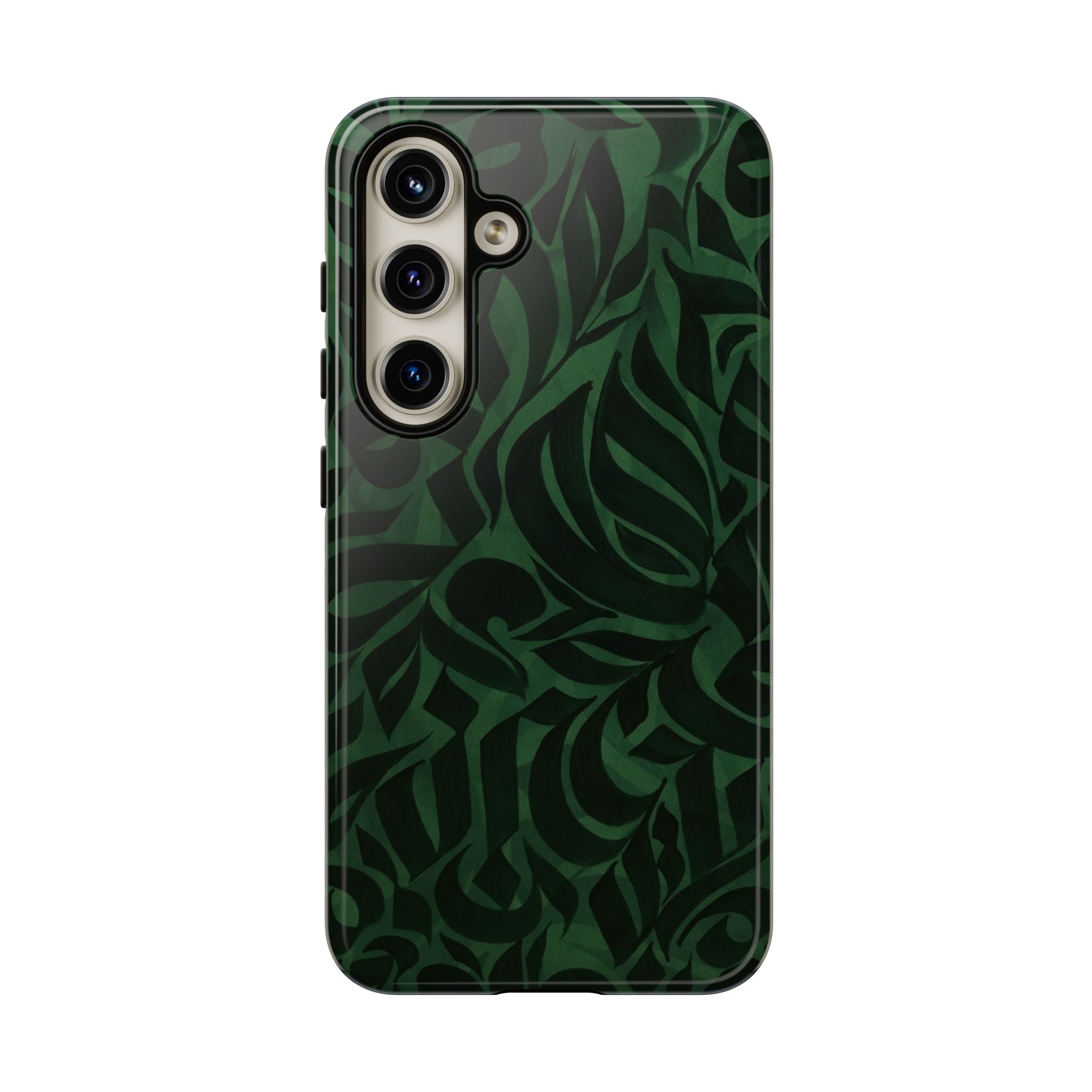 Floral Calligraphy Dark Green - Tough Case