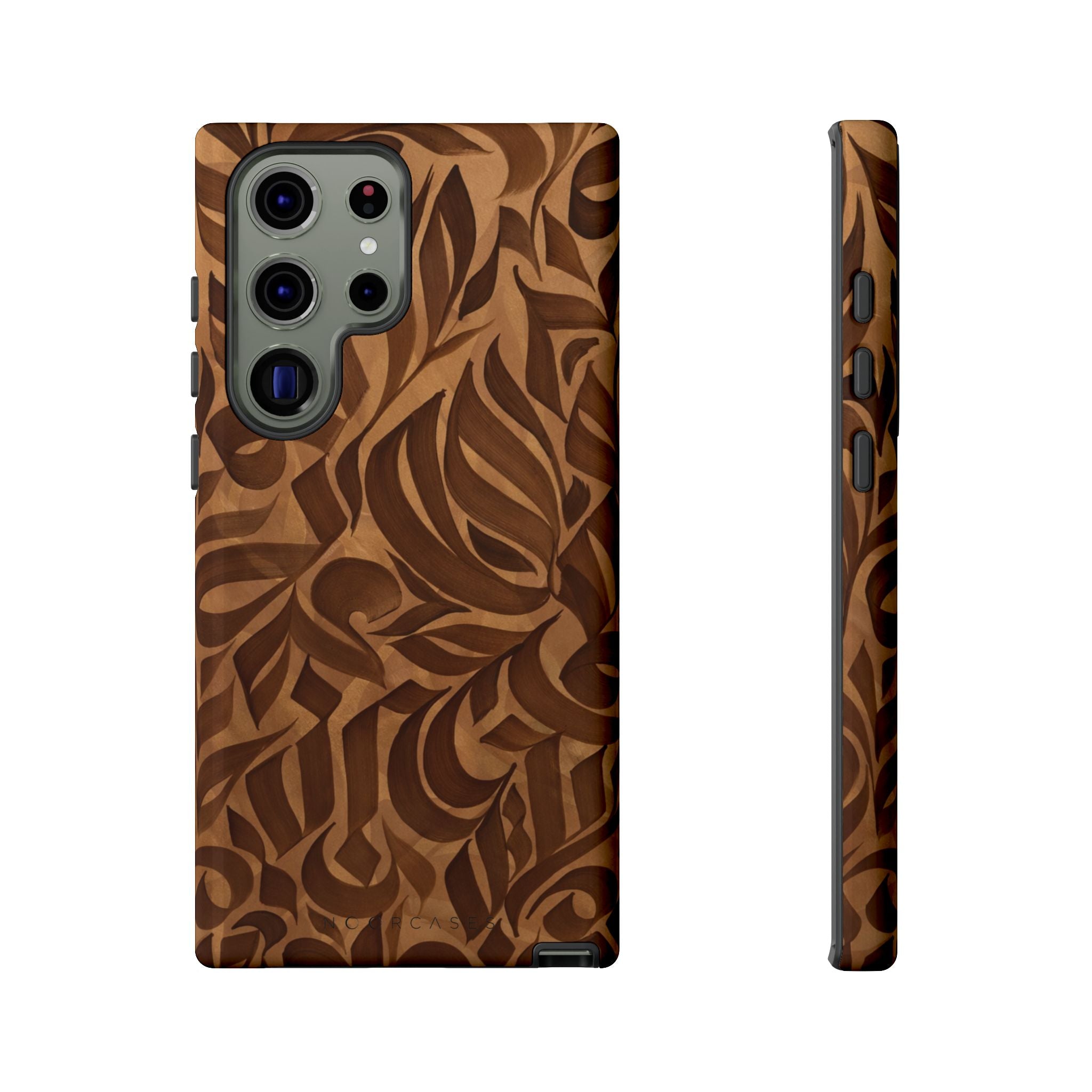Floral Calligraphy Brown - Tough Case