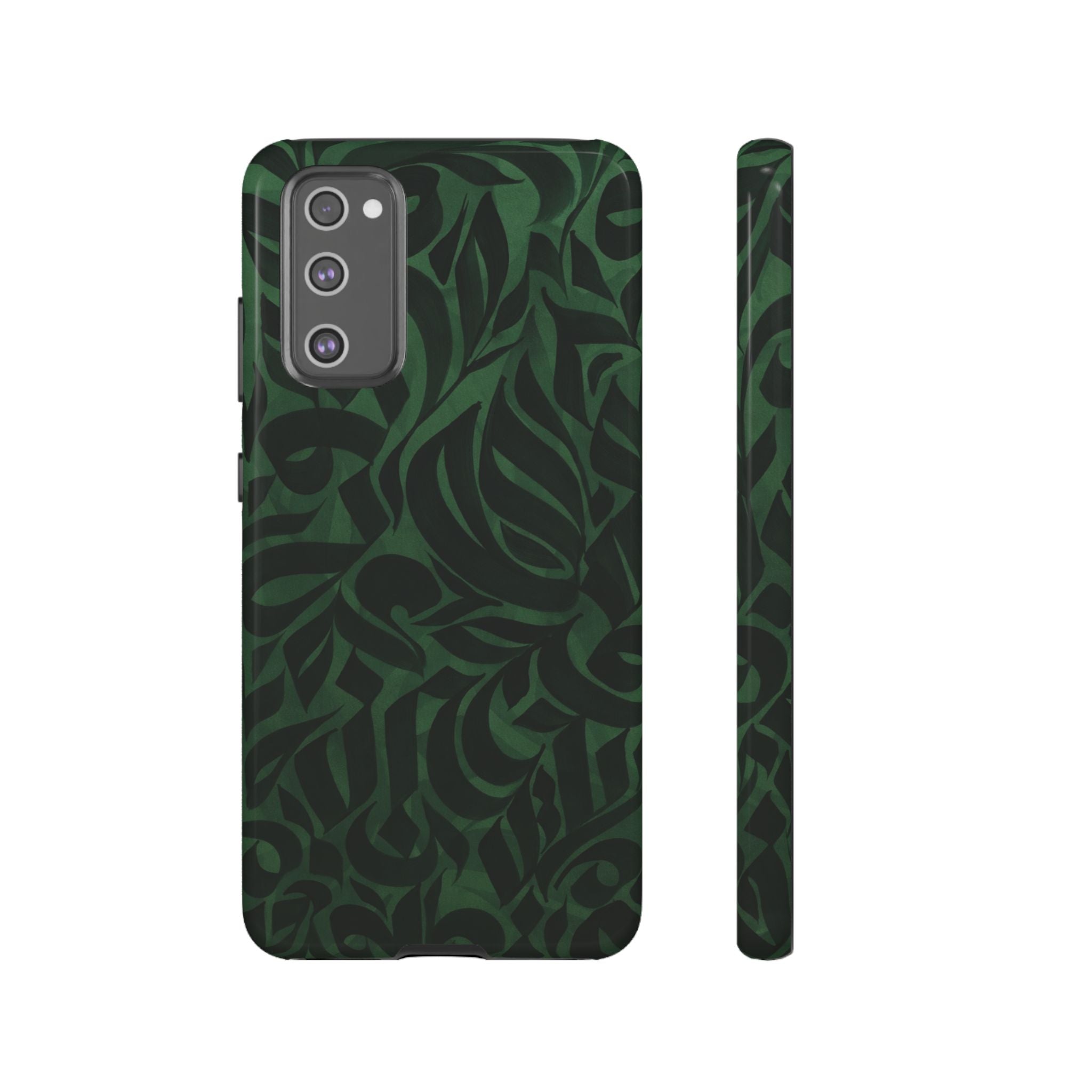 Floral Calligraphy Dark Green - Tough Case