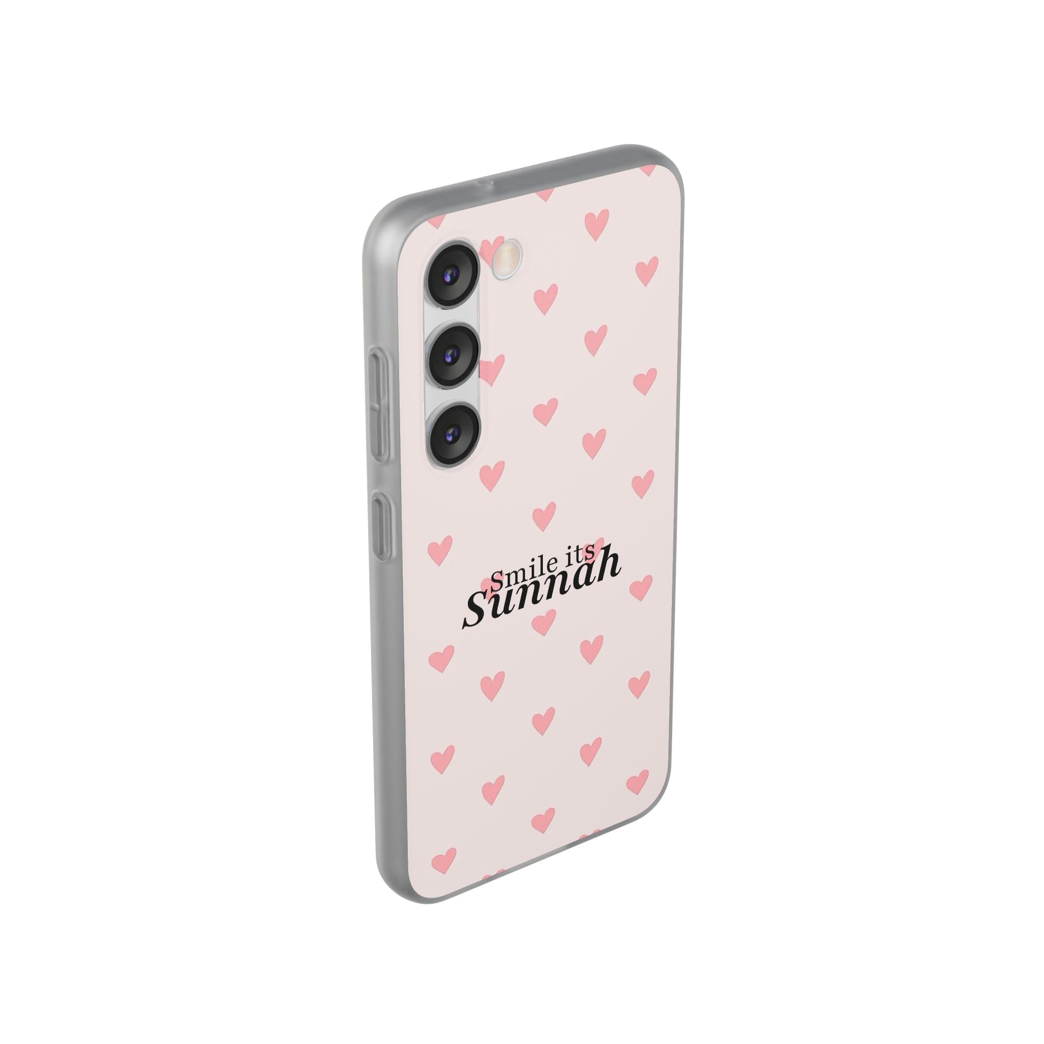''Smile It's Sunnah'' Pink Heart Pattern - Flexi Case